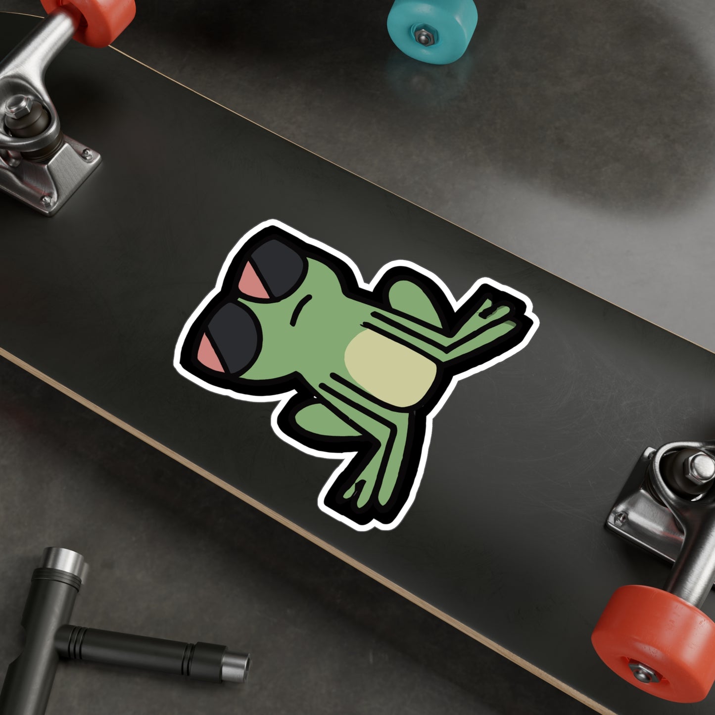 Frog with Sunglasses - Frog Sticker for Car Window Laptop Sticker. Water Bottle Sticker, Vinyl Sunglasses Decal, Cool Sticker - Frog Gift