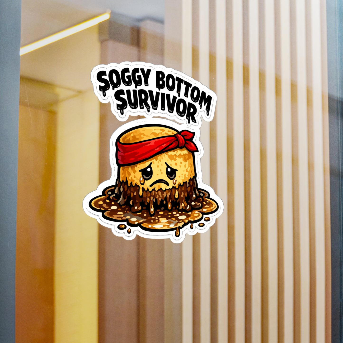 Baking Sticker Soggy Bottom Survivor Funny Sourdough Baker Decals Waterproof Vinyl for Laptop Water Bottle