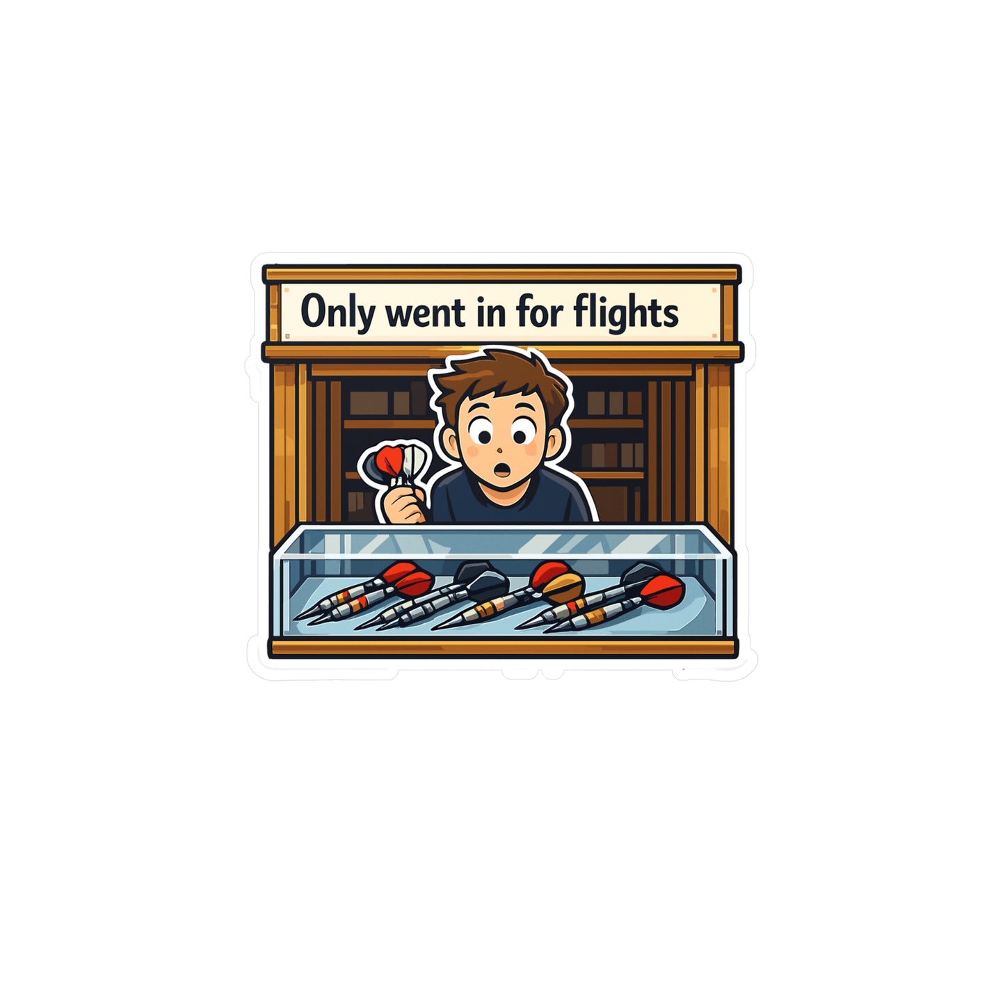 Dart Sticker 'Only Went in for Flights' Funny Drinking Team Dartboard Arrow Vinyl Waterproof Sticker Decals for Laptop Water Bottle
