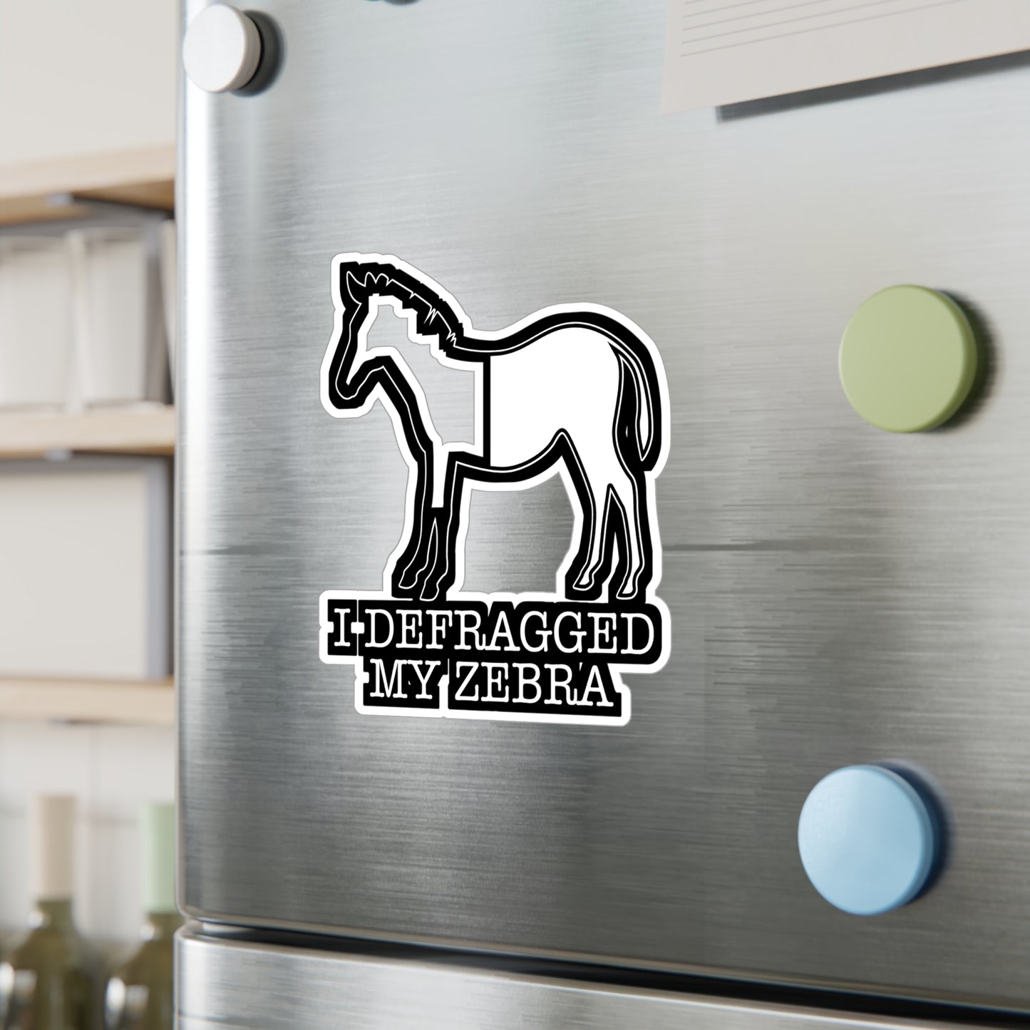 I Defragged My Zebra Programmer - Coding Sticker for Laptop Sticker. Water Bottle Sticker, Vinyl Programmer Decal - Coding Gift
