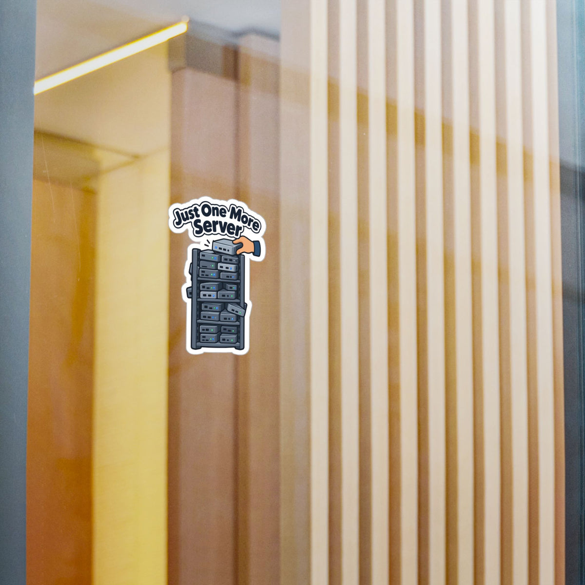 Server Sticker with Just One More Server Design – Decals for Rack Cabinets and Mini PCs