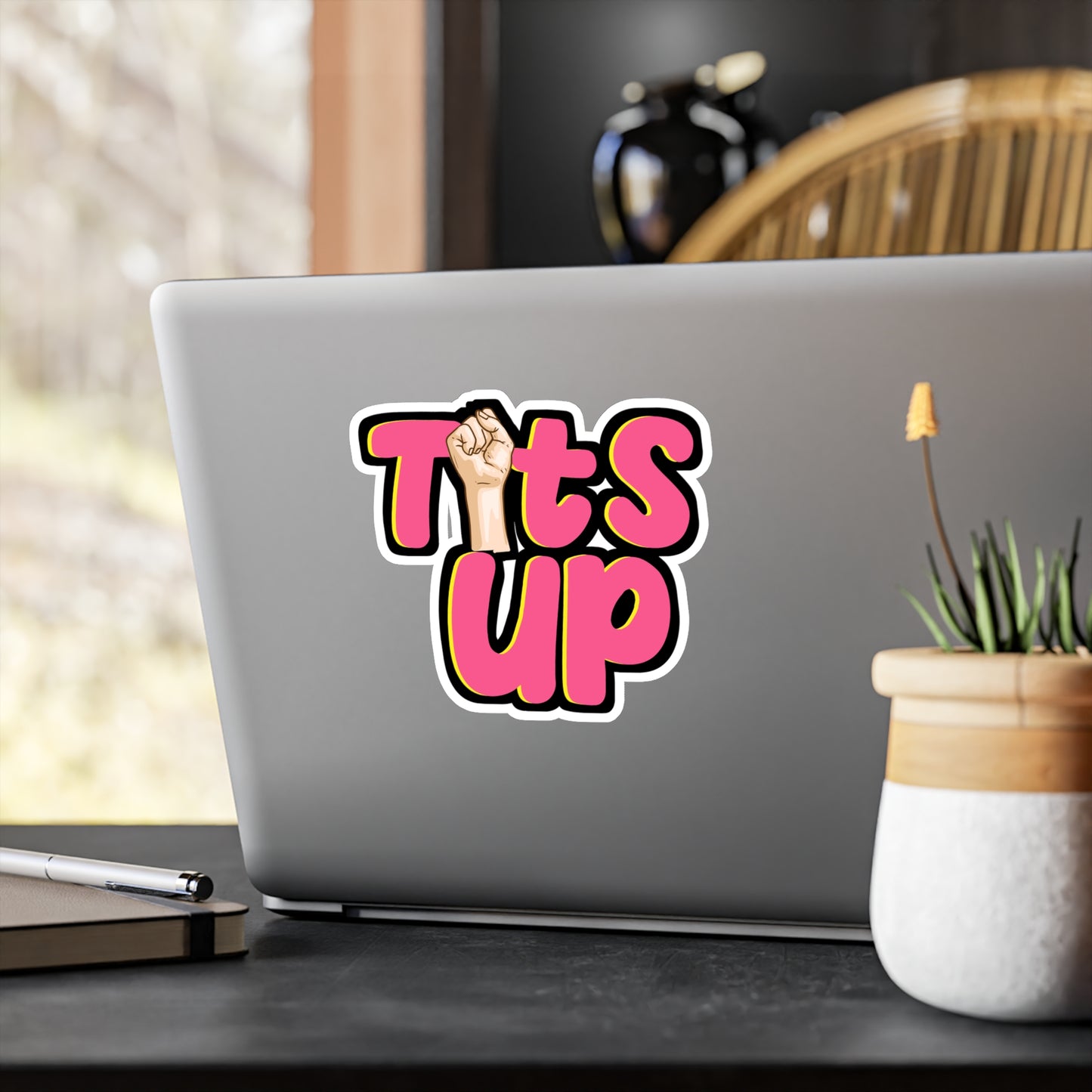 Tits Up Feminism - Patriarchy Sticker for Laptop Sticker. Water Bottle Sticker, Vinyl Feminist Decal - Patriarchy Gift