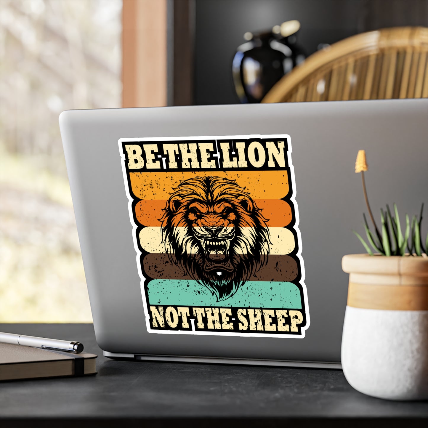 Be The Lion Not Sheep - Motivation Sticker for Laptop Sticker. Water Bottle Sticker, Vinyl Inspiration Decal - Motivation Gift