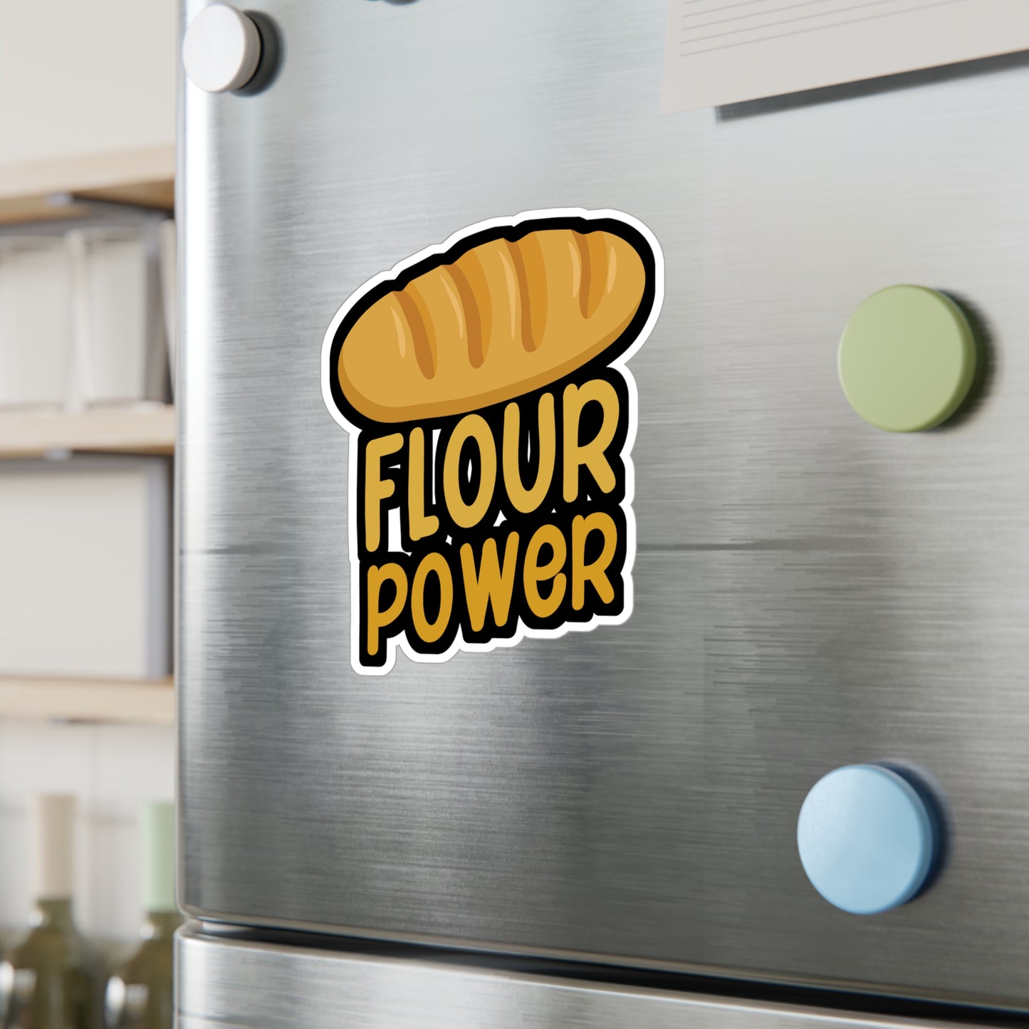 Flour power - Baker Sticker for Laptop, Wall, Window, Truck, Car Baker Gift Vinyl Bread lover Decal Sticker