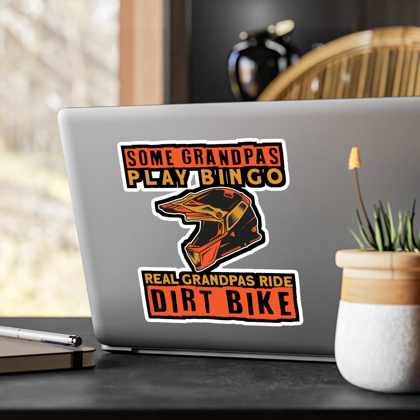 Some Grandpas Play Bingo - Dirt bike Sticker for Laptop Sticker. Water Bottle Sticker, Vinyl Dirt biker Decal - Dirt bike Gift