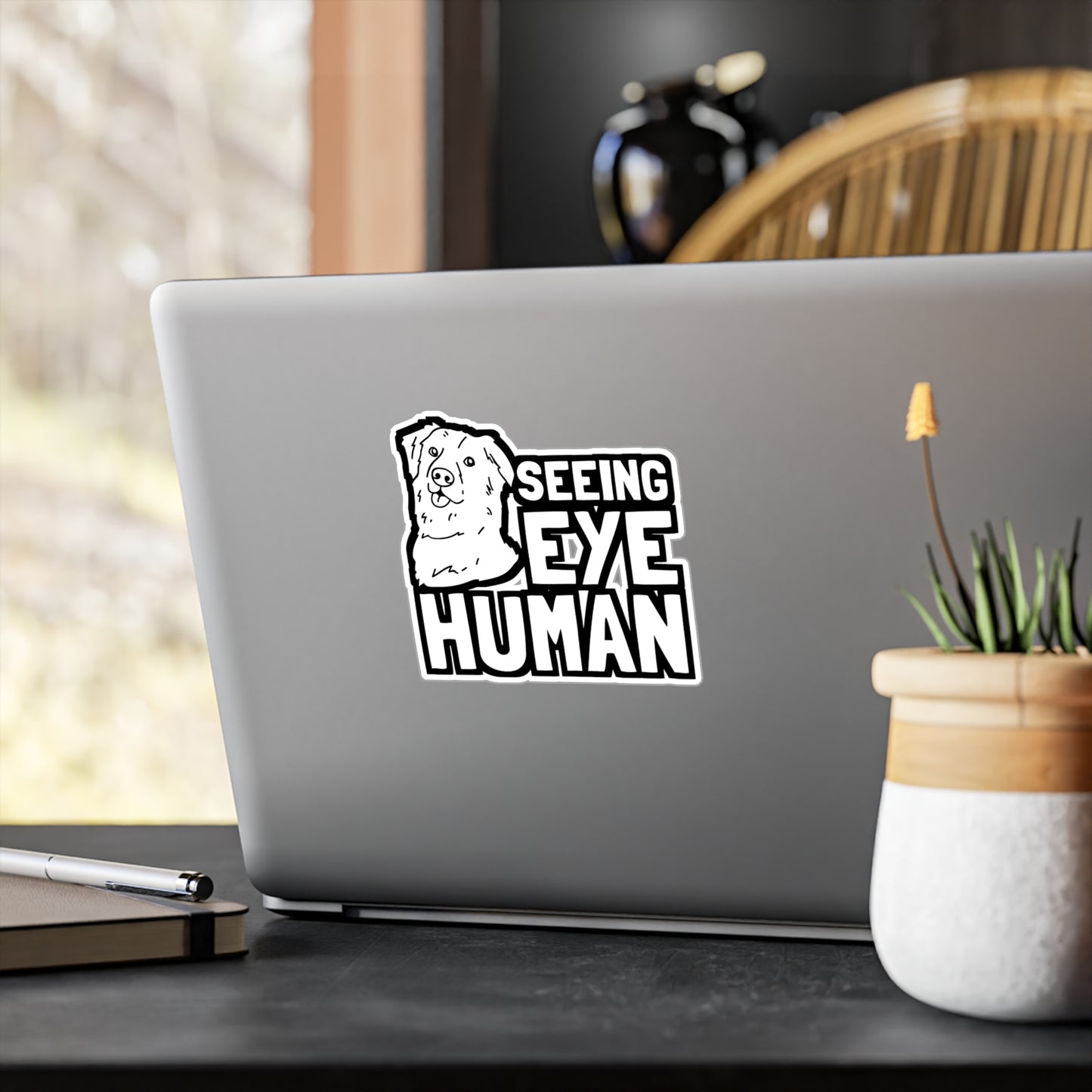 Seeing Eye Human - Blind Sticker for Car Window Laptop Sticker. Water Bottle Sticker, Vinyl Dog Decal, Low-vision Sticker - Blind Gift