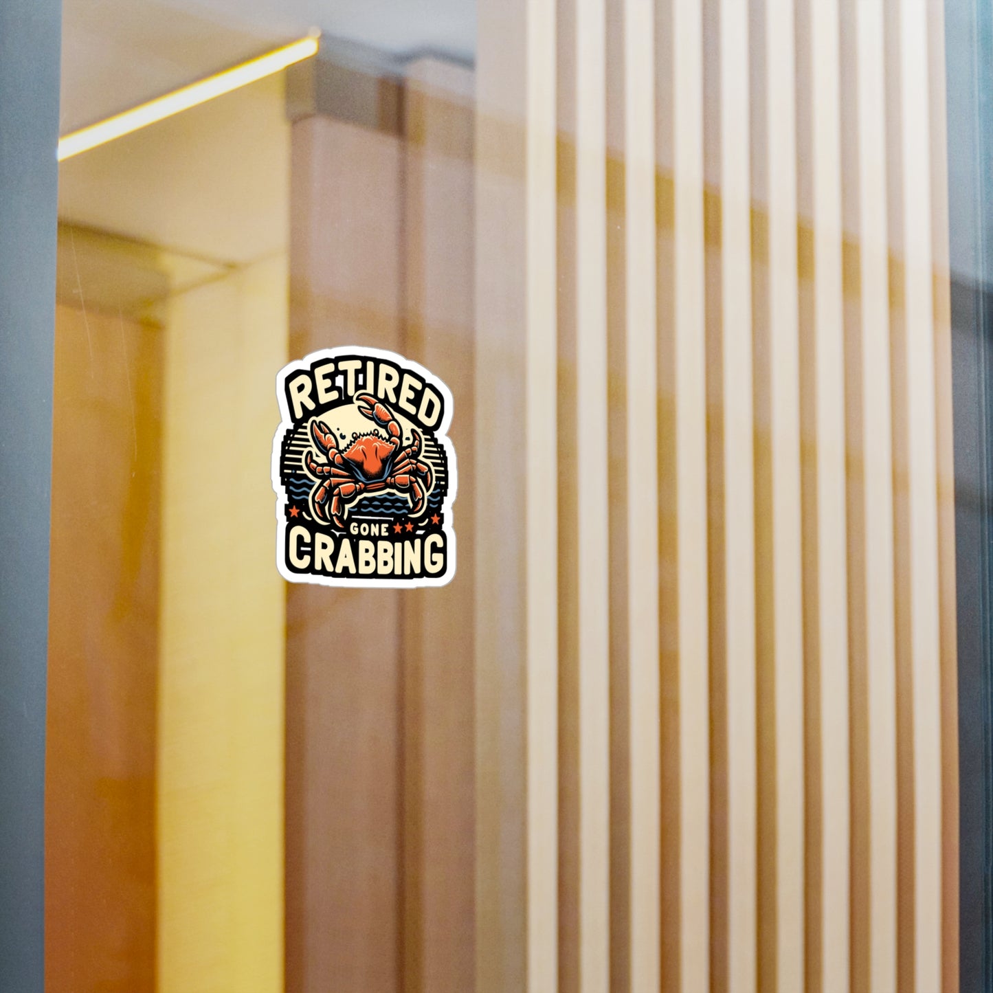 Retired Gone Crabbing - Crab Sticker for Laptop Sticker. Water Bottle Sticker, Vinyl Crabbing Decal - Crab Gift