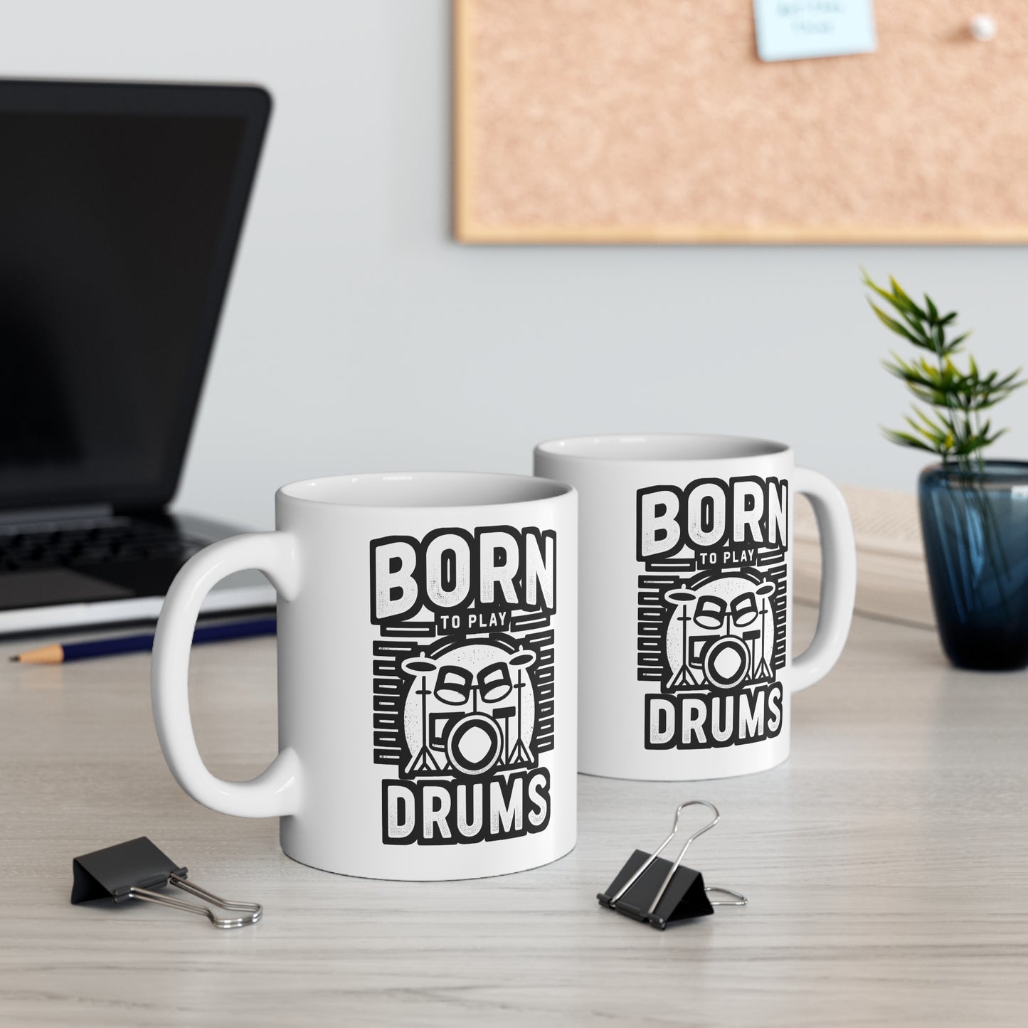 Born To Play Drums - Audio-engineer Mug for Coffee 11oz. Audio-engineer Cup, White ceramic, Monitor Mug - Audio-engineer Gift