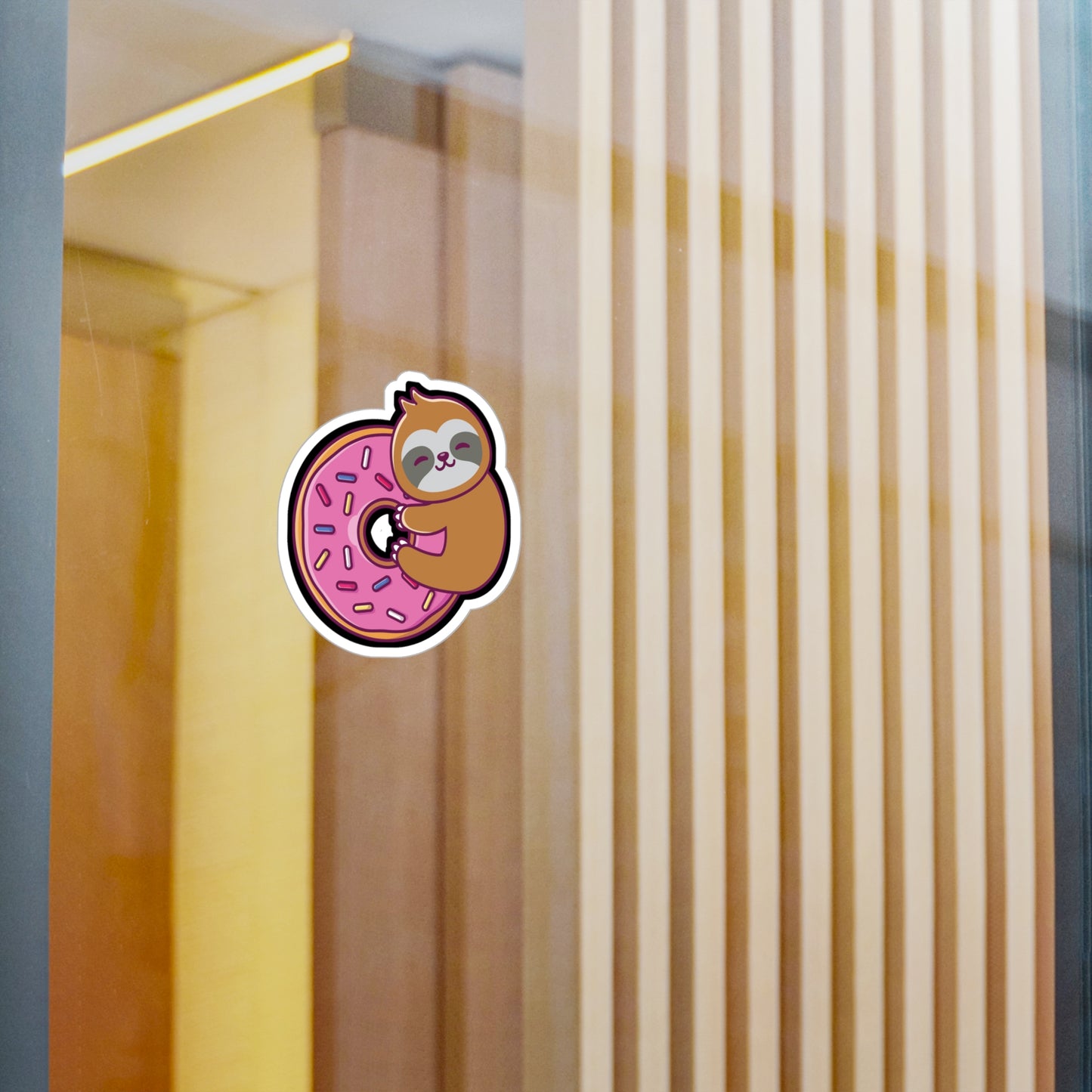Sloth Donut - Sloth Sticker for Car Window Laptop Sticker. Water Bottle Sticker, Vinyl Cute Decal, Sloths Sticker - Sloth Gift