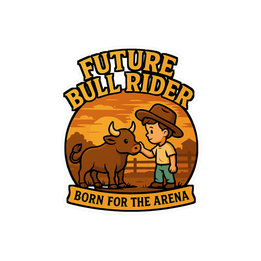 Future Bull Rider - Bull Riding Sticker for Laptop, Water Bottle - Rodeo Gift for Kids, Boys, Young Cowboys