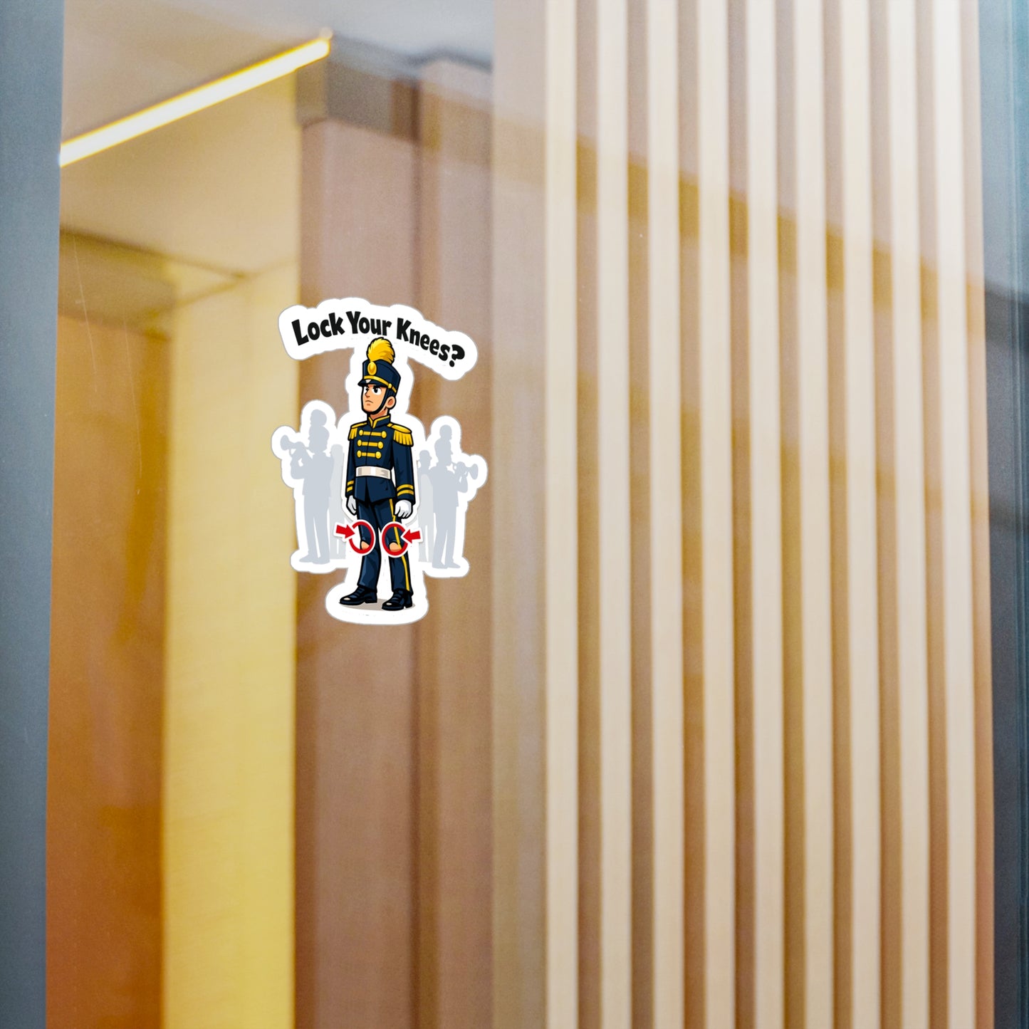 Marching Band Sticker Lock Your Knees? Funny Drummer Band Director Mellophone Vinyl Waterproof Sticker Decals for Laptop Water Bottle