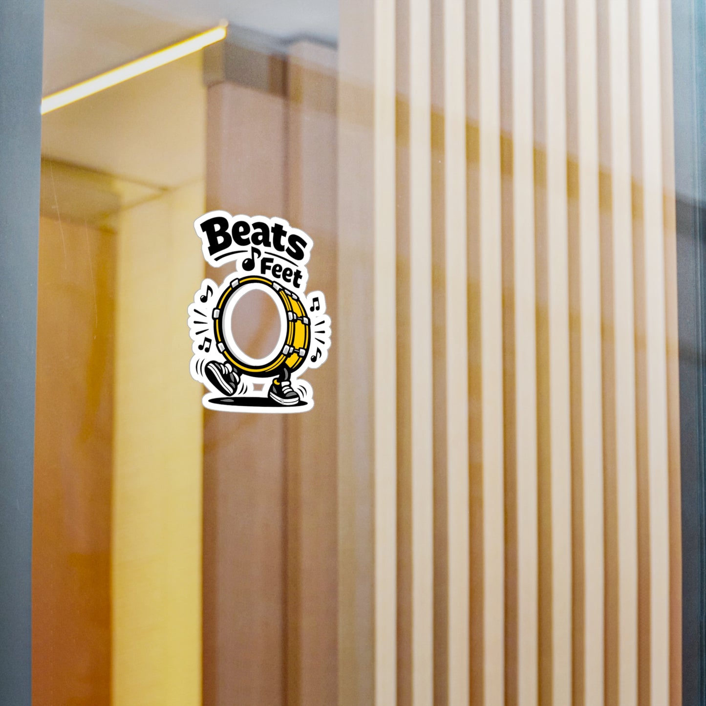 Marching Band Sticker "Beats & Feet" Waterproof Vinyl Sticker Decals for Laptop Water Bottle, Drummer Band Director Mellophone Gift