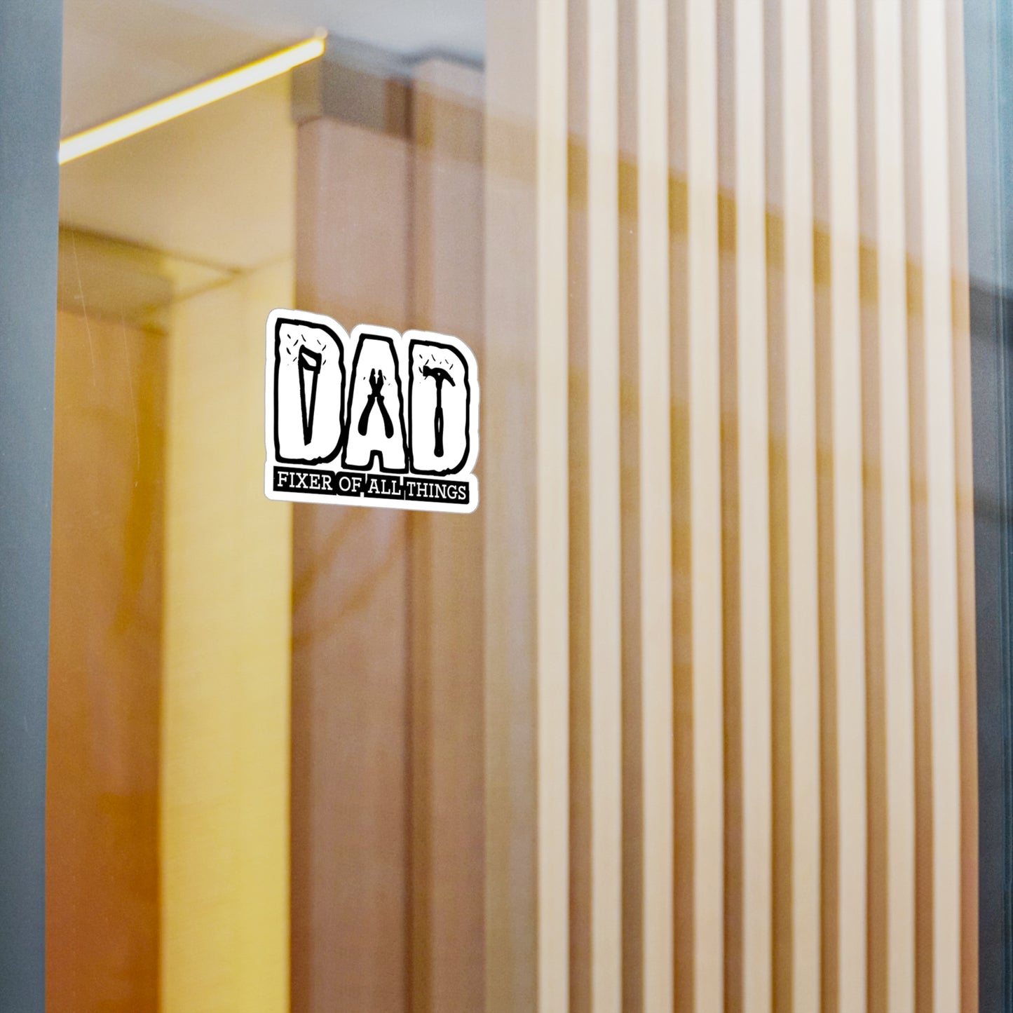 Dad - Fixer Of All Things - Carpenter Sticker for Laptop Sticker. Water Bottle Sticker, Vinyl Woodworker Decal - Carpenter Gift