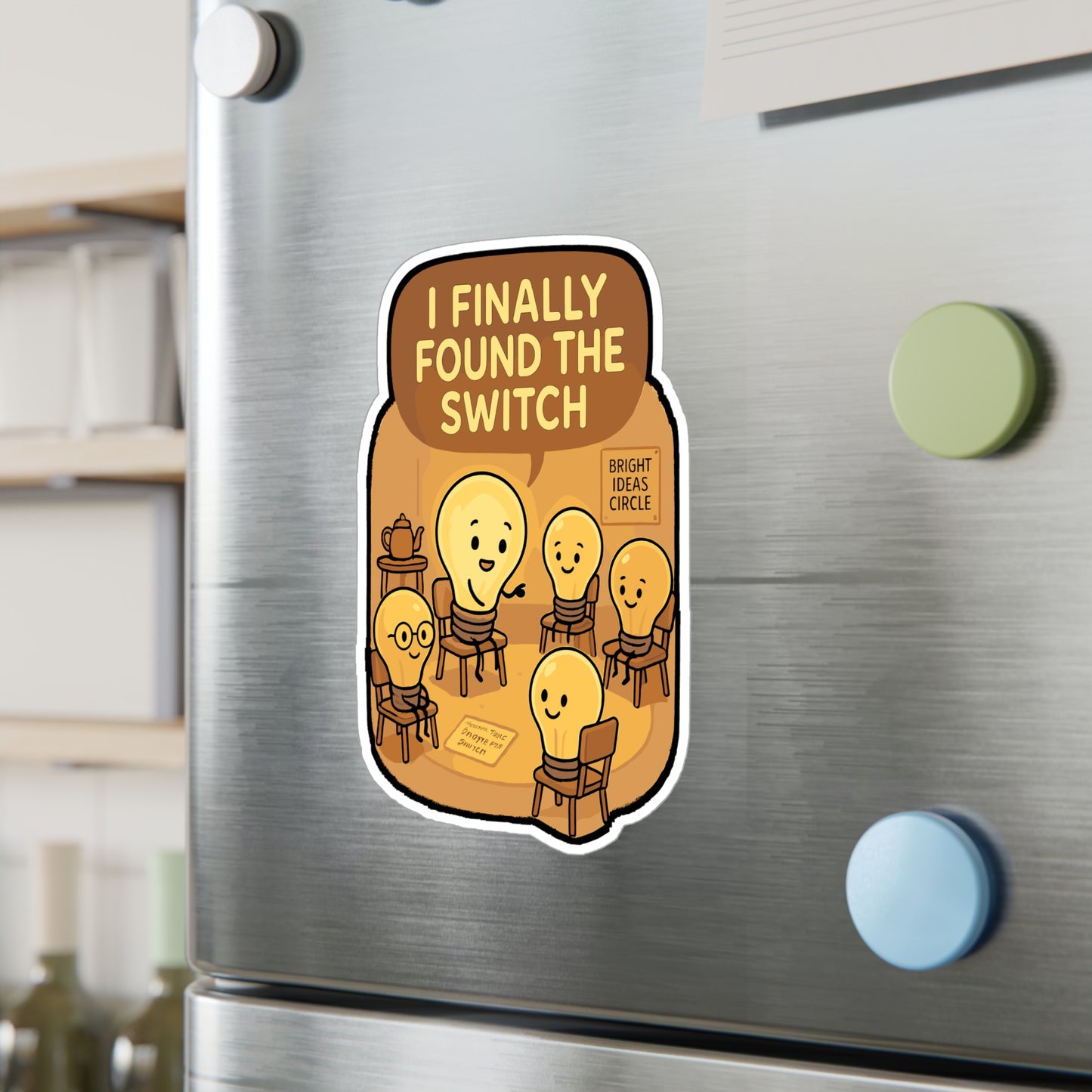 Lightbulb Sticker – "I Finally Found The Switch" Decals for Laptop, Water Bottle, Vinyl, Enlightenment Idea Gift, Support Inspirational Decor