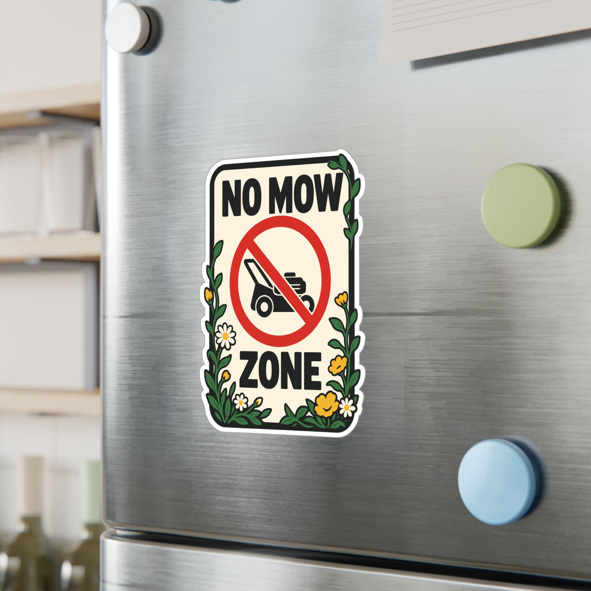 Plants Sticker "No Mow Zone" – Dandelion Decals for Laptop and Water Bottle, Friendship Gift for Nature Lovers