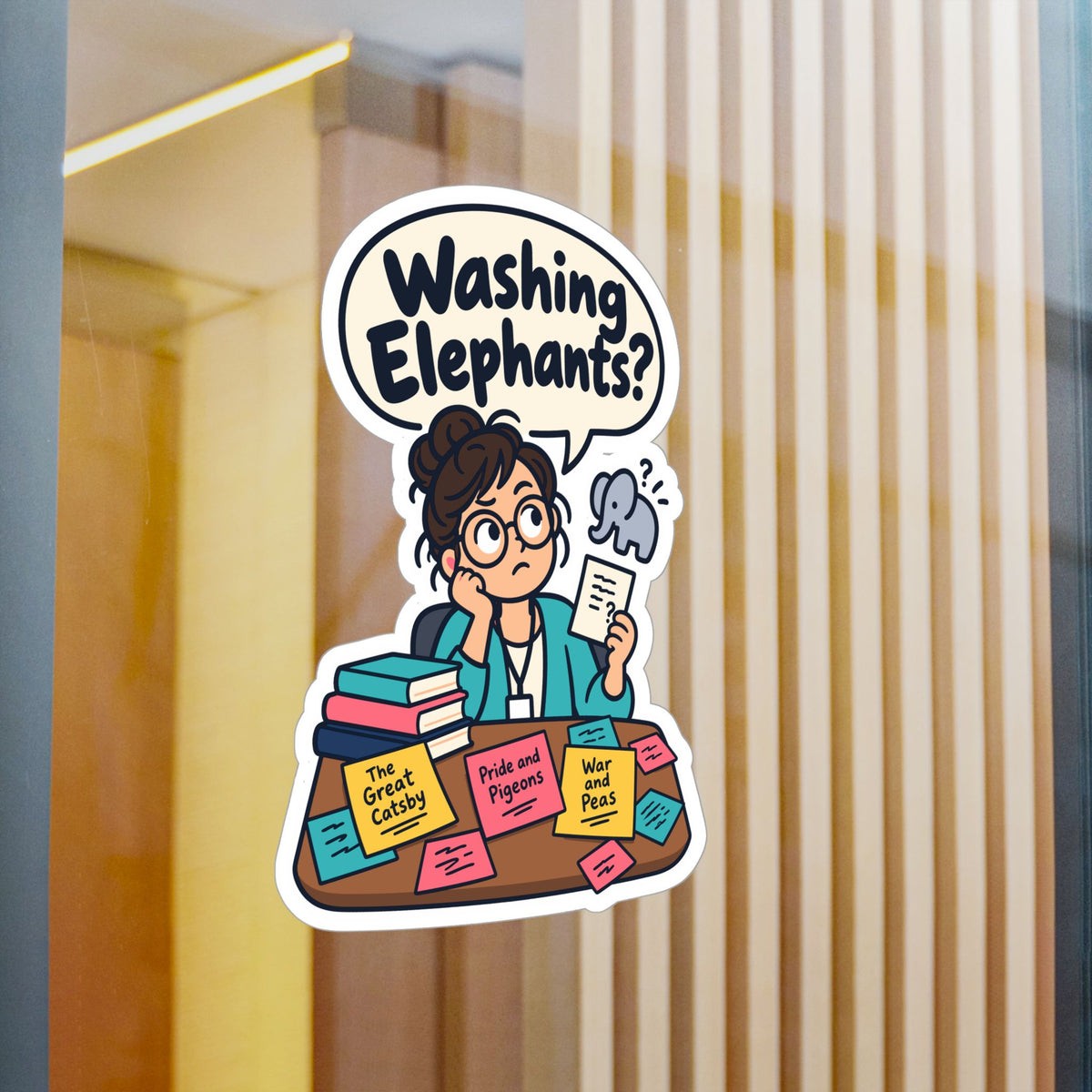 Librarian Sticker - Washing Elephants? Fabulous and Magical Unicorn Decals for Laptop or Water Bottle