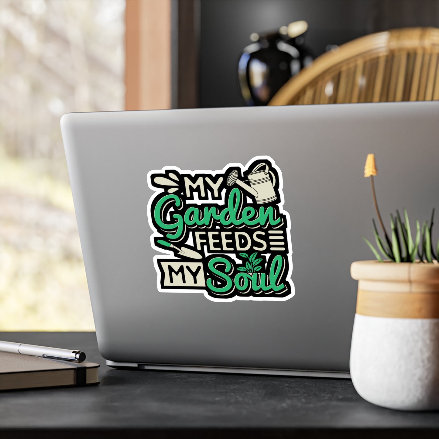 My Garden Feeds My Soul - Gardening Sticker for Laptop Sticker. Water Bottle Sticker, Vinyl Greenhouse Decal - Gardening Gift