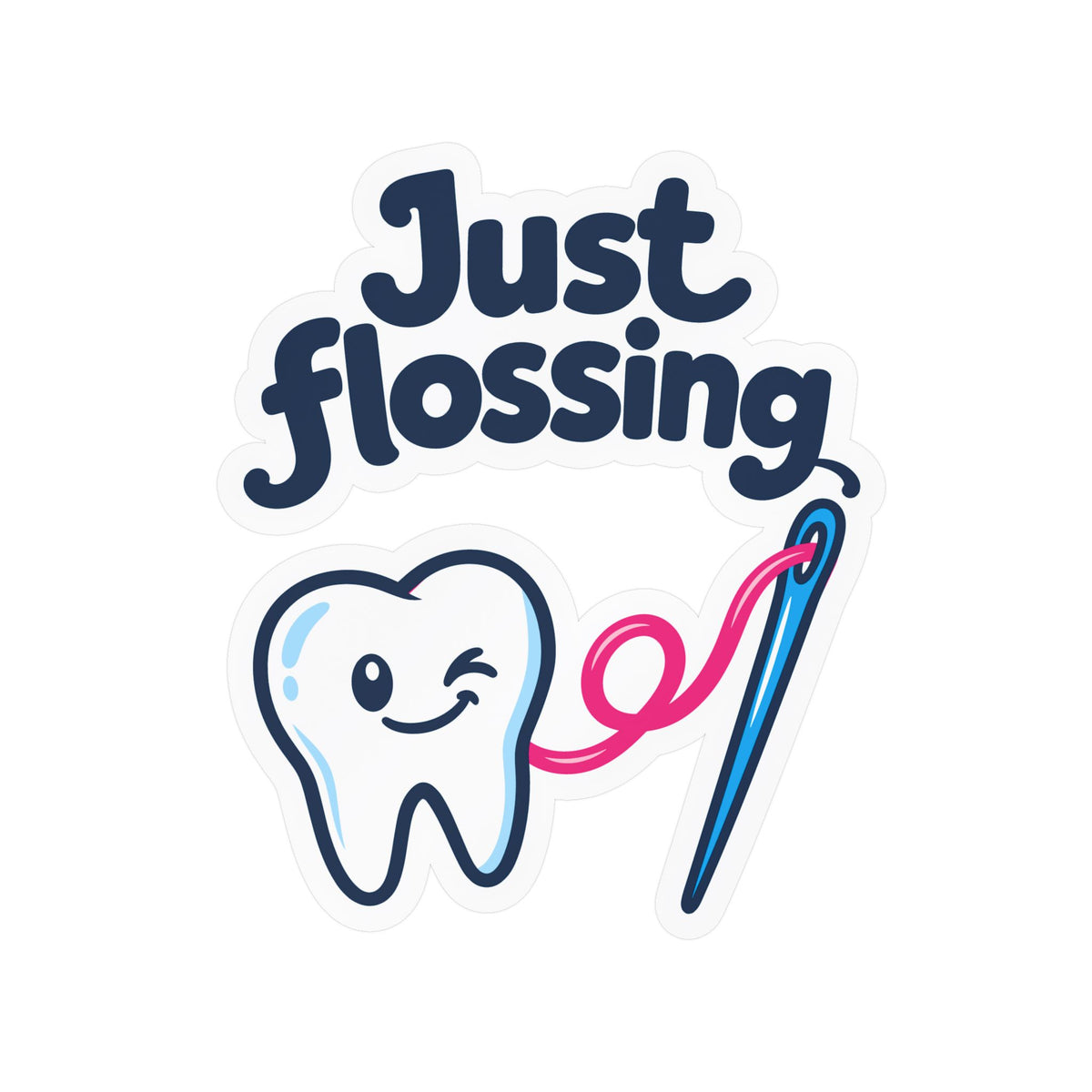 Embroidery Sticker – Just Flossing Needlework Design for Stitching and Crafting Fans, Laptop and Water Bottle decals