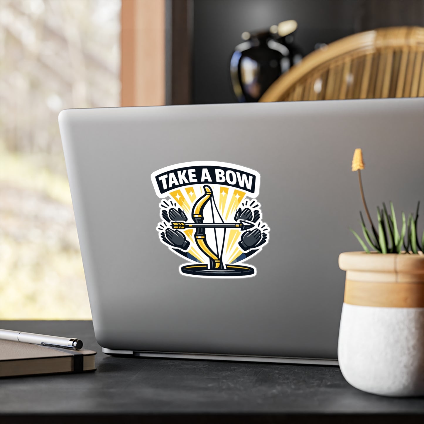 Archery Sticker "Take a Bow" Archer Hunting Shoot, Vinyl Waterproof Laptop Water Bottle decals