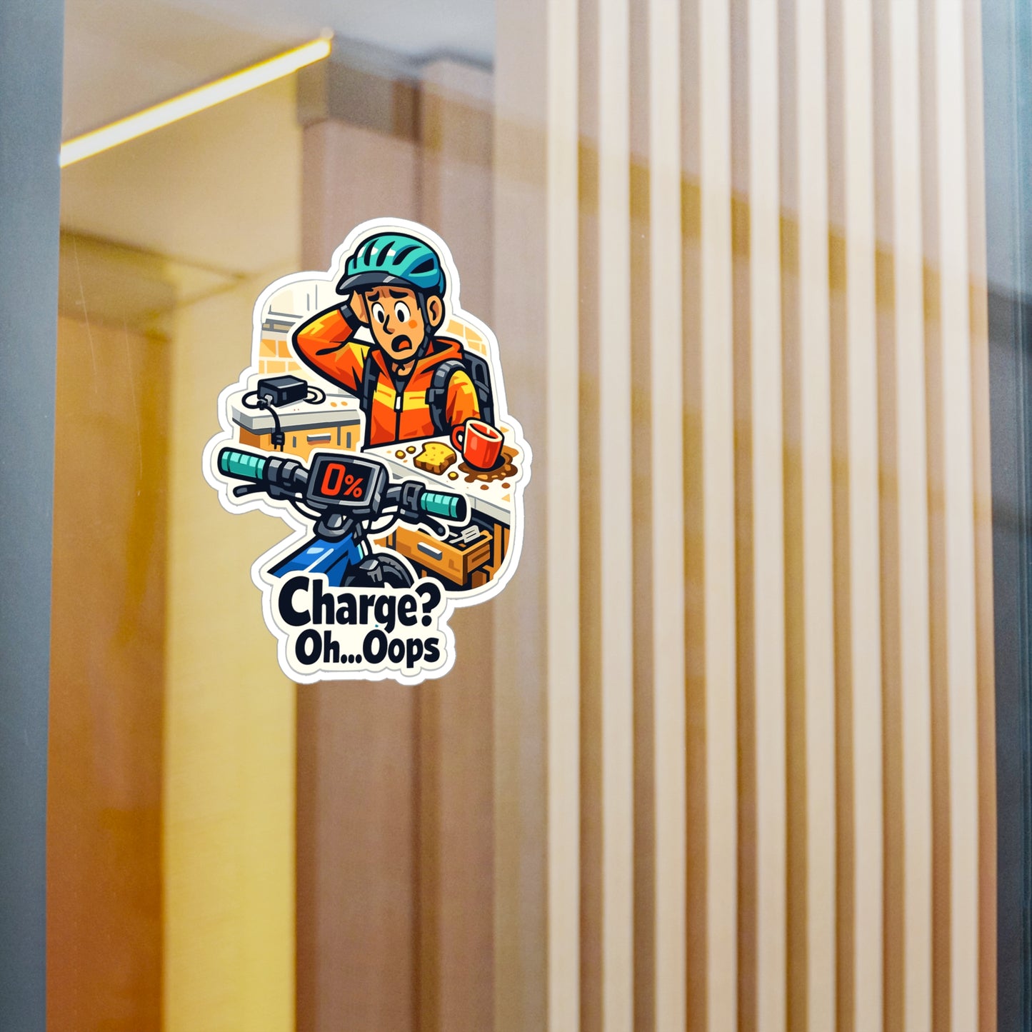 E-Bike Sticker Charge? Oh…Oops Funny Electric Bike Decals Waterproof Vinyl for Laptop Water Bottle Ecycling E Cyclist