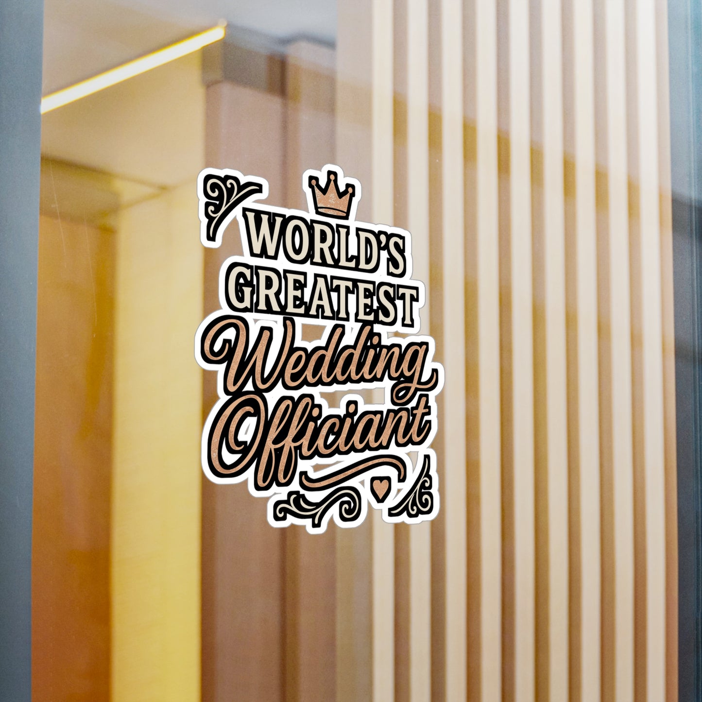 World’s Greatest Wedding Officiant – Wedding Officiant Sticker for Laptop, Water Bottle, Vinyl Decal | Marriage Gift, Ceremony Keepsake