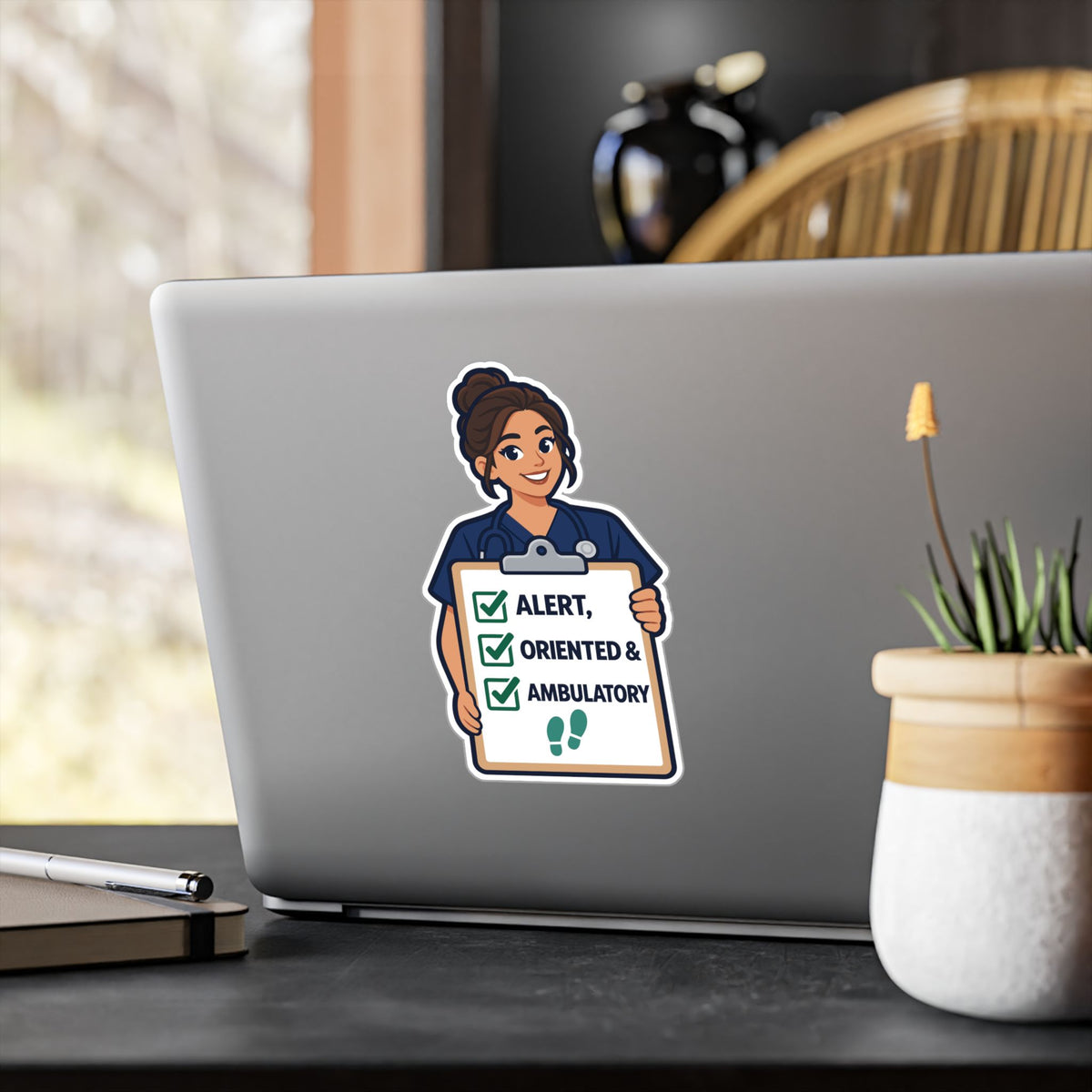 Nurse Sticker – Alert, Oriented & Ambulatory Nursing Student Vinyl Decals for Laptop and Water Bottle