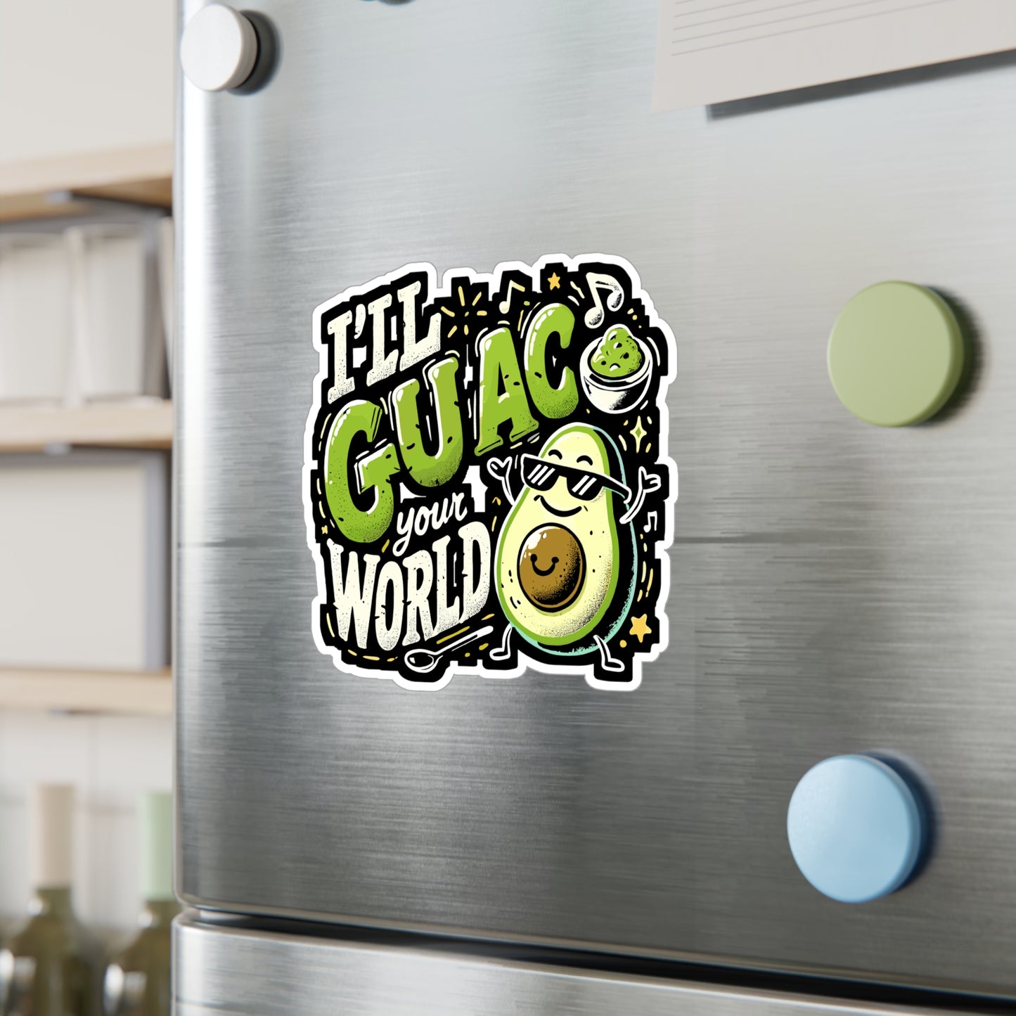 I'll Guac Your World - Avocado Sticker for Laptop Sticker. Water Bottle Sticker, Vinyl Guacamole Decal - Avocado Gift