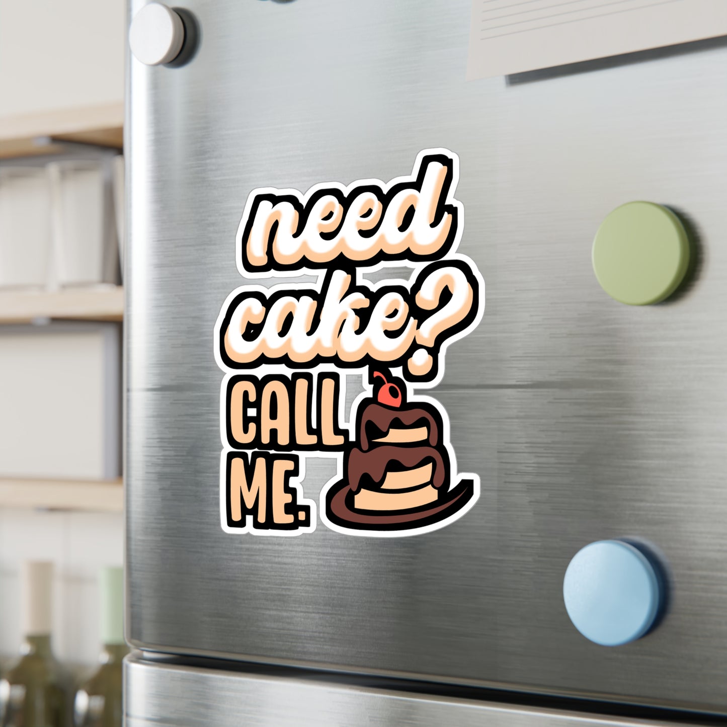 Need Cake Call Me - Baking Sticker for Laptop Sticker. Water Bottle Sticker, Vinyl Cake-decorator Decal - Baking Gift
