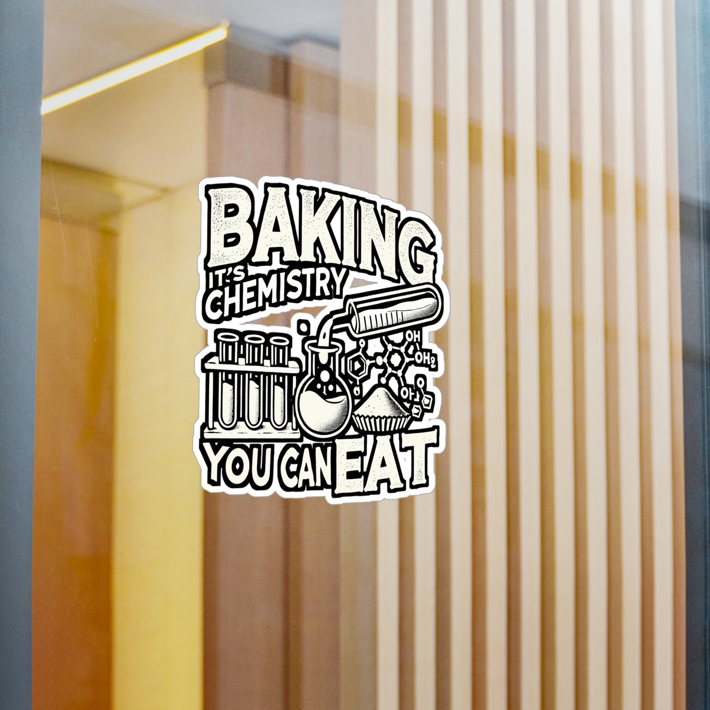Baking - It's Chemistry You Can Eat – Vinyl Sticker for Laptop or Water Bottle | Whisk Decal, Baking Gift for Bakers