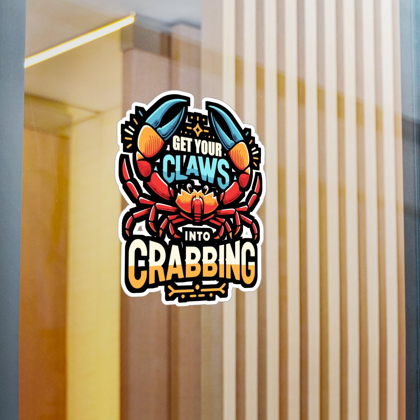 Get Your Claws Into Crabbing - Crab Sticker for Laptop Sticker. Water Bottle Sticker, Vinyl Crabbing Decal - Crab Gift