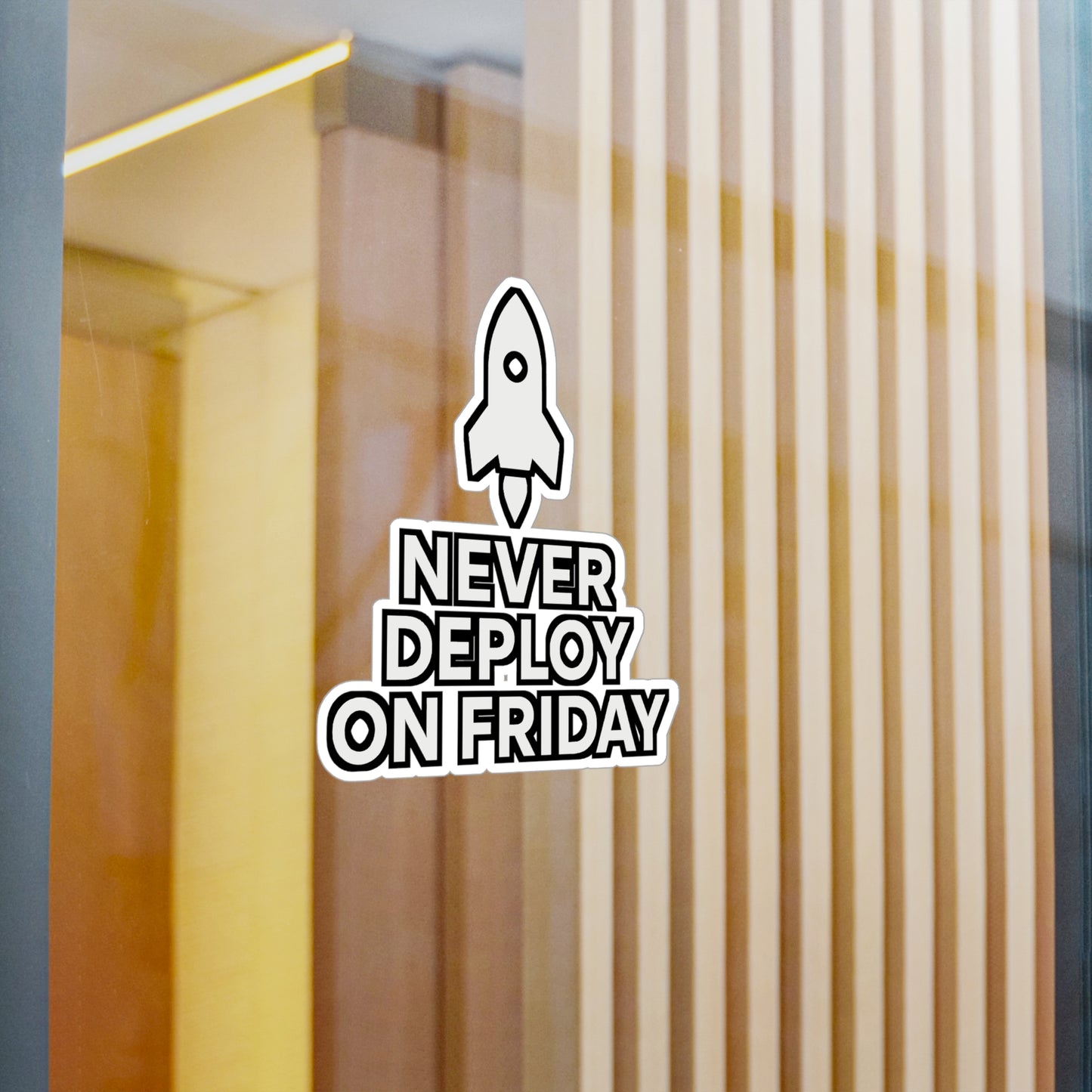 Programming Sticker – Never Deploy On Friday Funny Developer Decals for Laptop, Water Bottle – Waterproof Vinyl Coding Software Gift