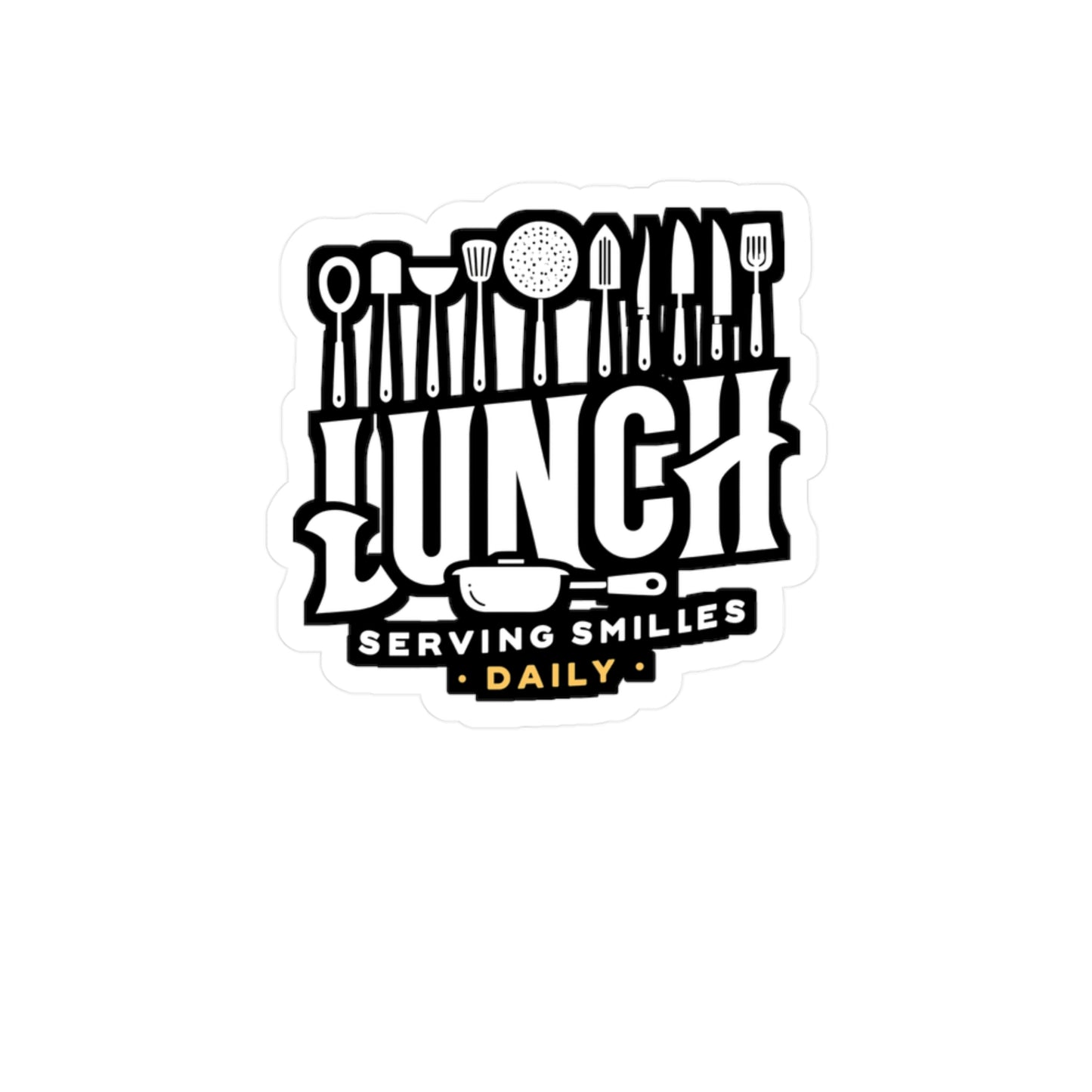 Lunch Serving smiles daily - Lunch lady Sticker for Laptop Sticker. Water Bottle Sticker, Vinyl Lunch Decal - Lunch lady Gift