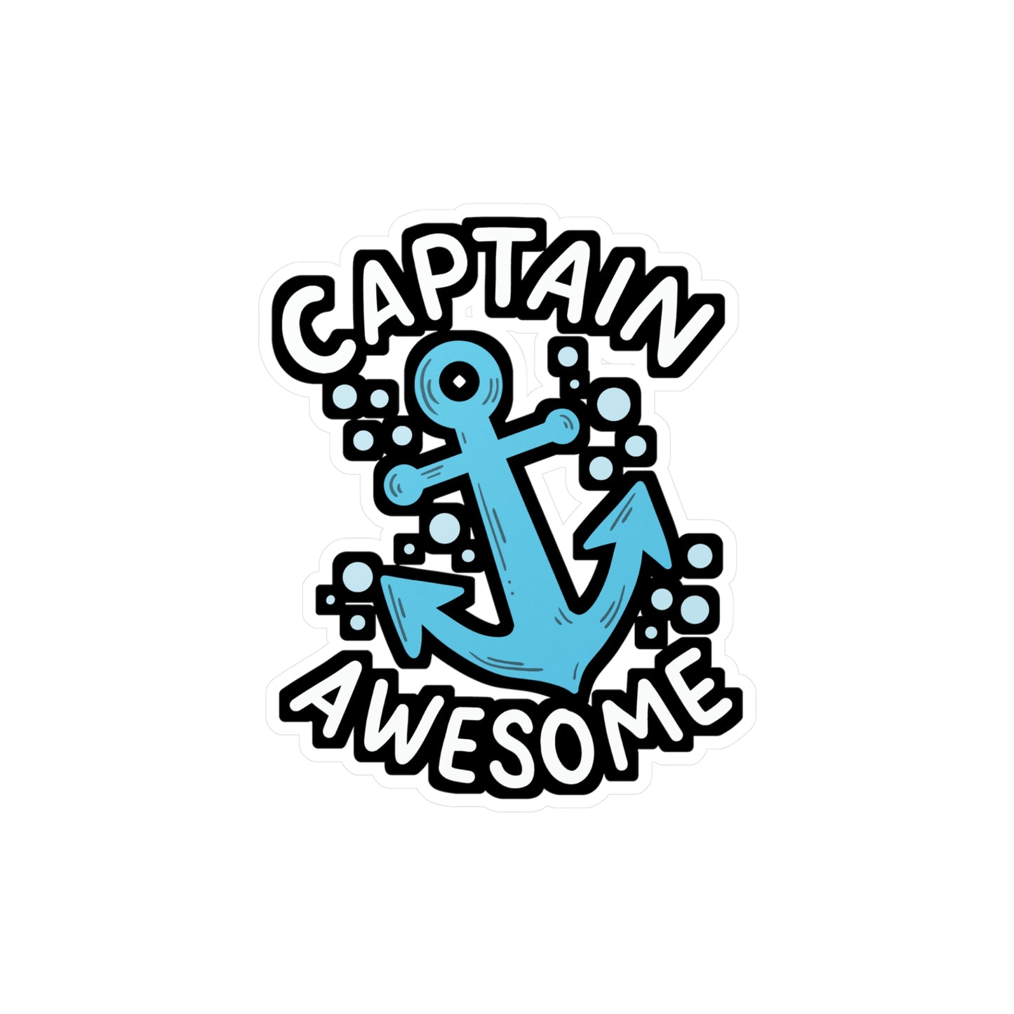 Captain Awesome - Boating Sticker for Car Window Laptop Sticker. Water Bottle Sticker, Vinyl Yacht Decal, Pontoon Sticker - Boating Gift