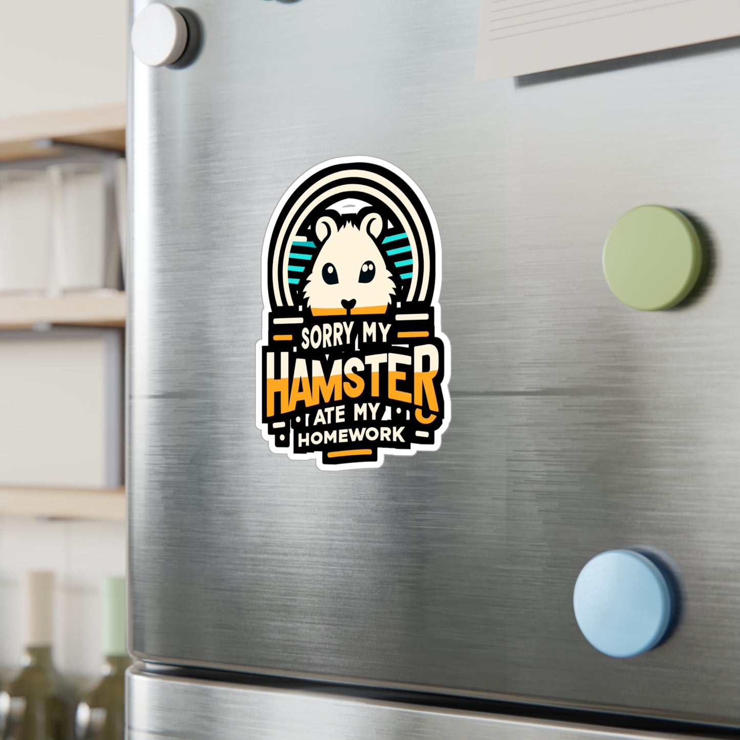 Sorry My Hamster Ate My Homework  - Hamster Sticker for Window Laptop Sticker. Water Bottle Sticker, Vinyl Guinea pig Decal - Hamster Gift