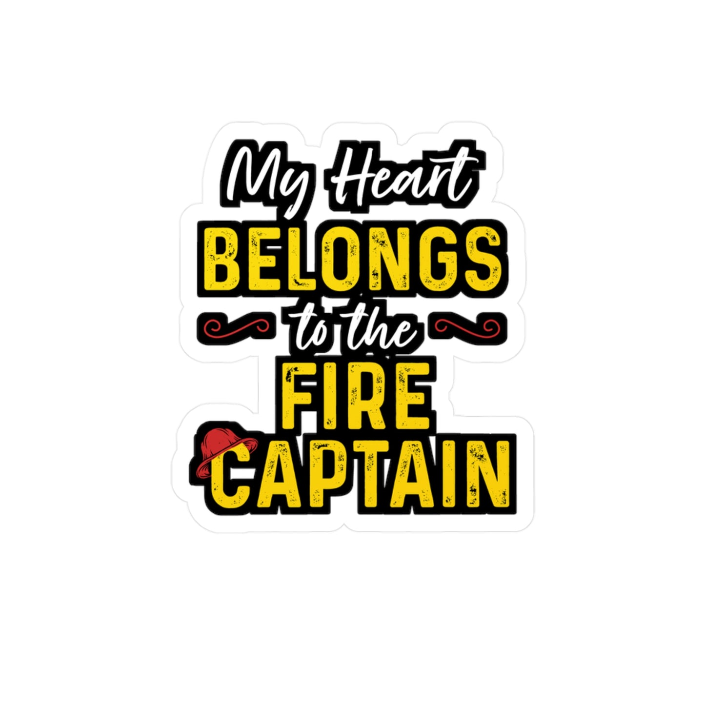 My Heart Belongs to the Fire Captain | Firefighter Sticker | Fire department Decals | Firefighter Gift