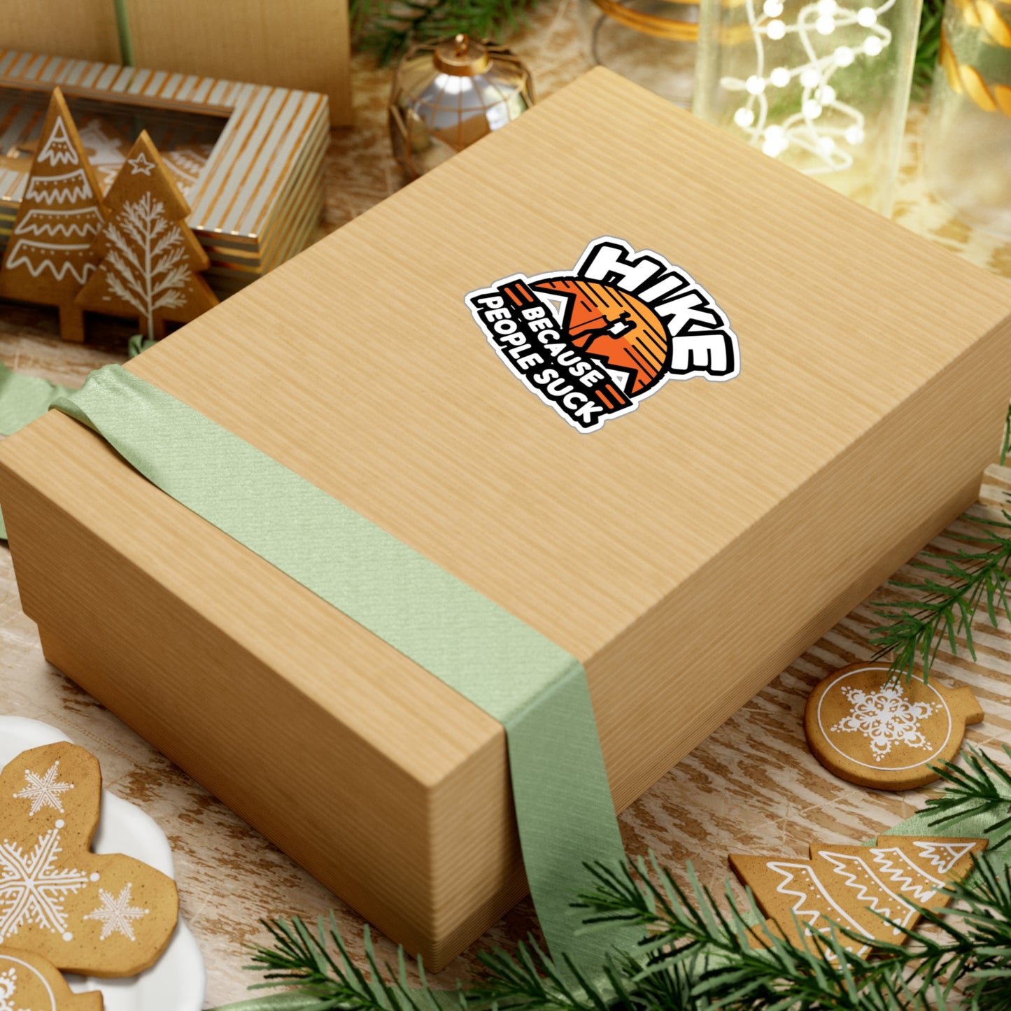 Hike Because People Suck - Hiking Sticker for Laptop Sticker. Water Bottle Sticker, Vinyl Hiker Decal - Hiking Gift