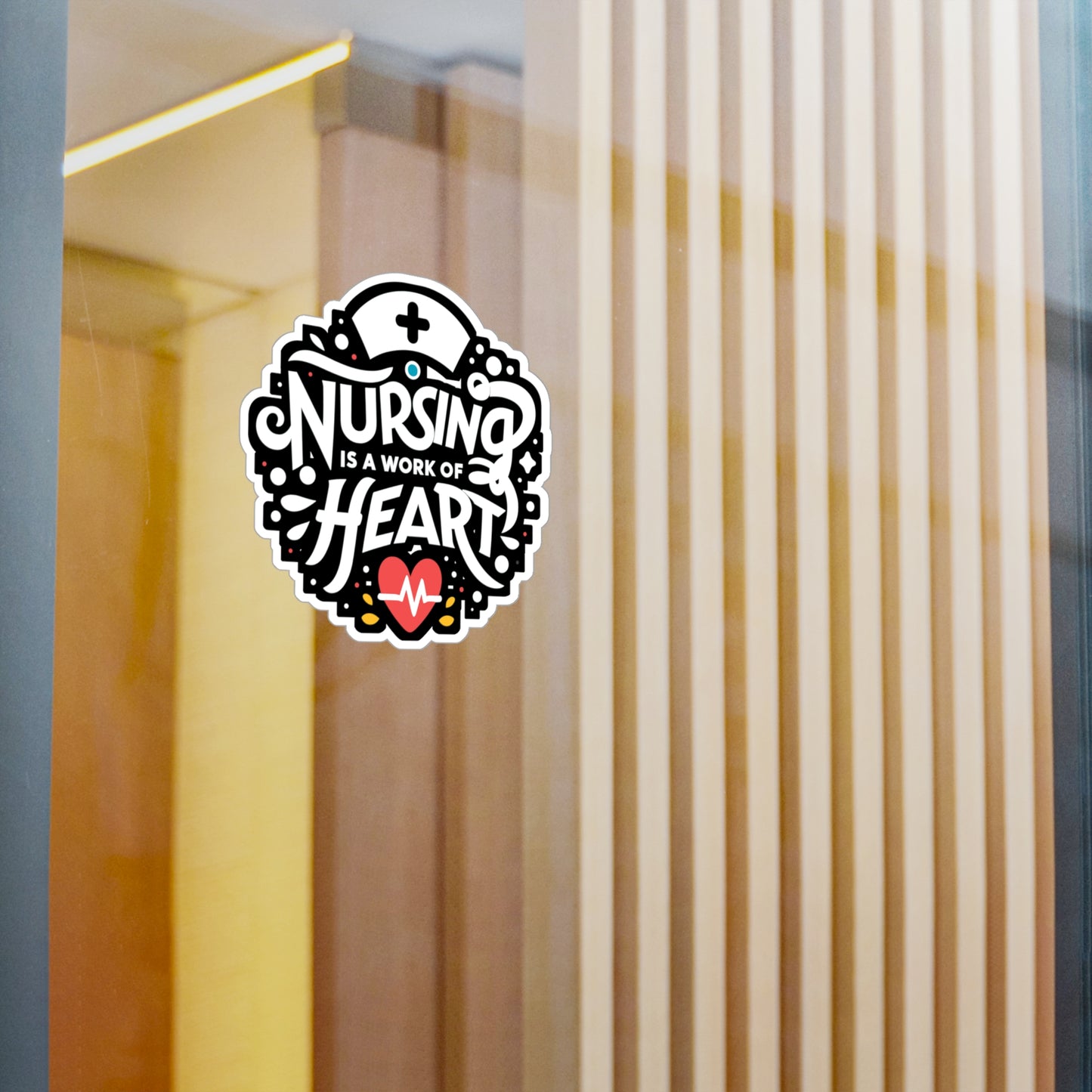 Nursing is a work of heart   - Nurse Sticker for Laptop Sticker. Water Bottle Sticker, Vinyl Nursing-student Decal - Nurse Gift