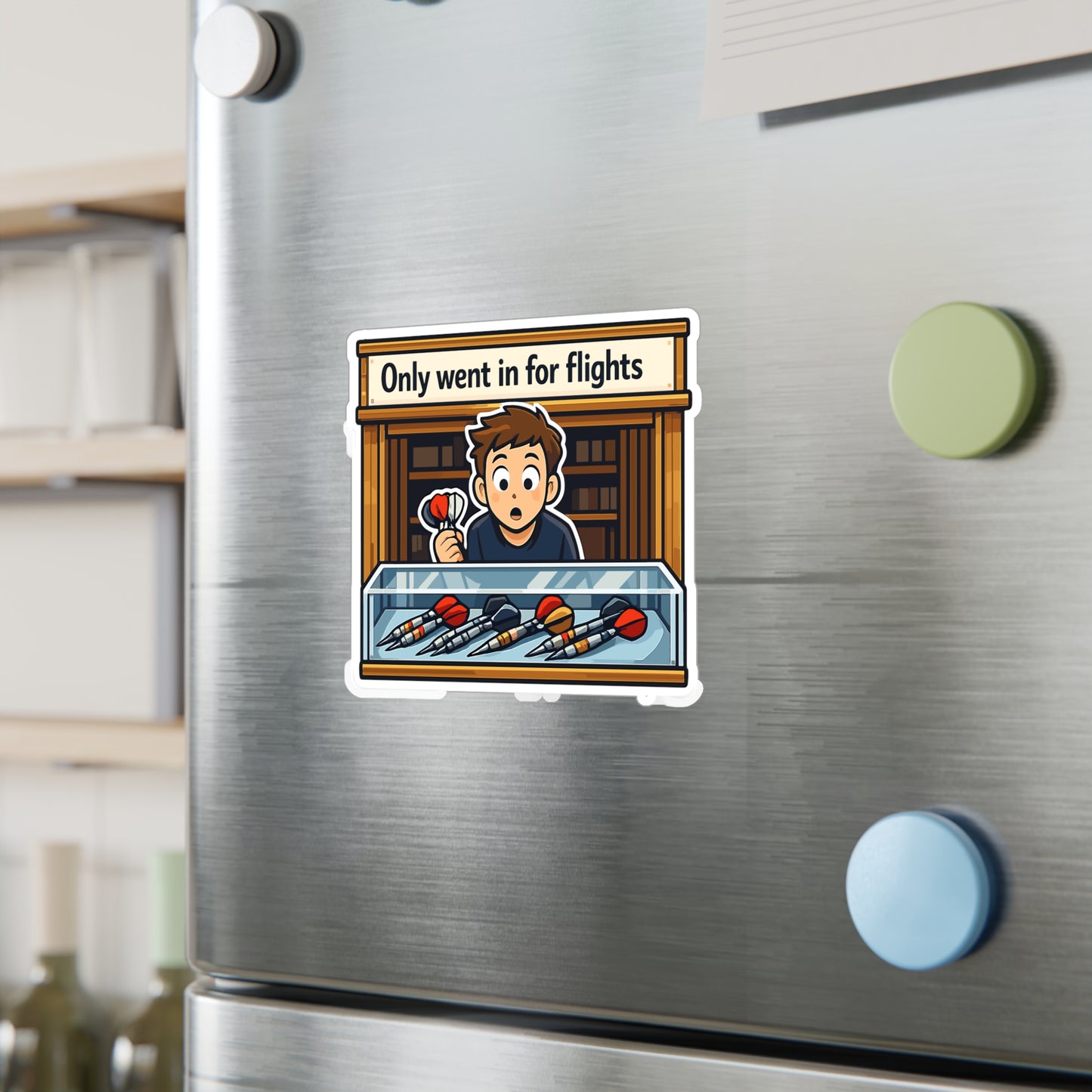 Dart Sticker 'Only Went in for Flights' Funny Drinking Team Dartboard Arrow Vinyl Waterproof Sticker Decals for Laptop Water Bottle