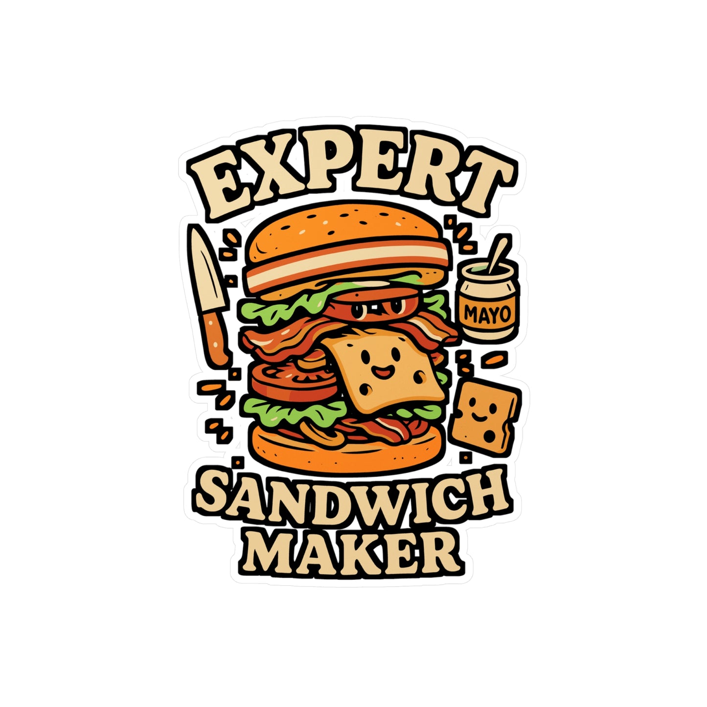 Expert Sandwich Maker – Funny Vinyl Sticker for Laptop or Water Bottle | Foodie Humor Decal, Sandwich Lover Gift