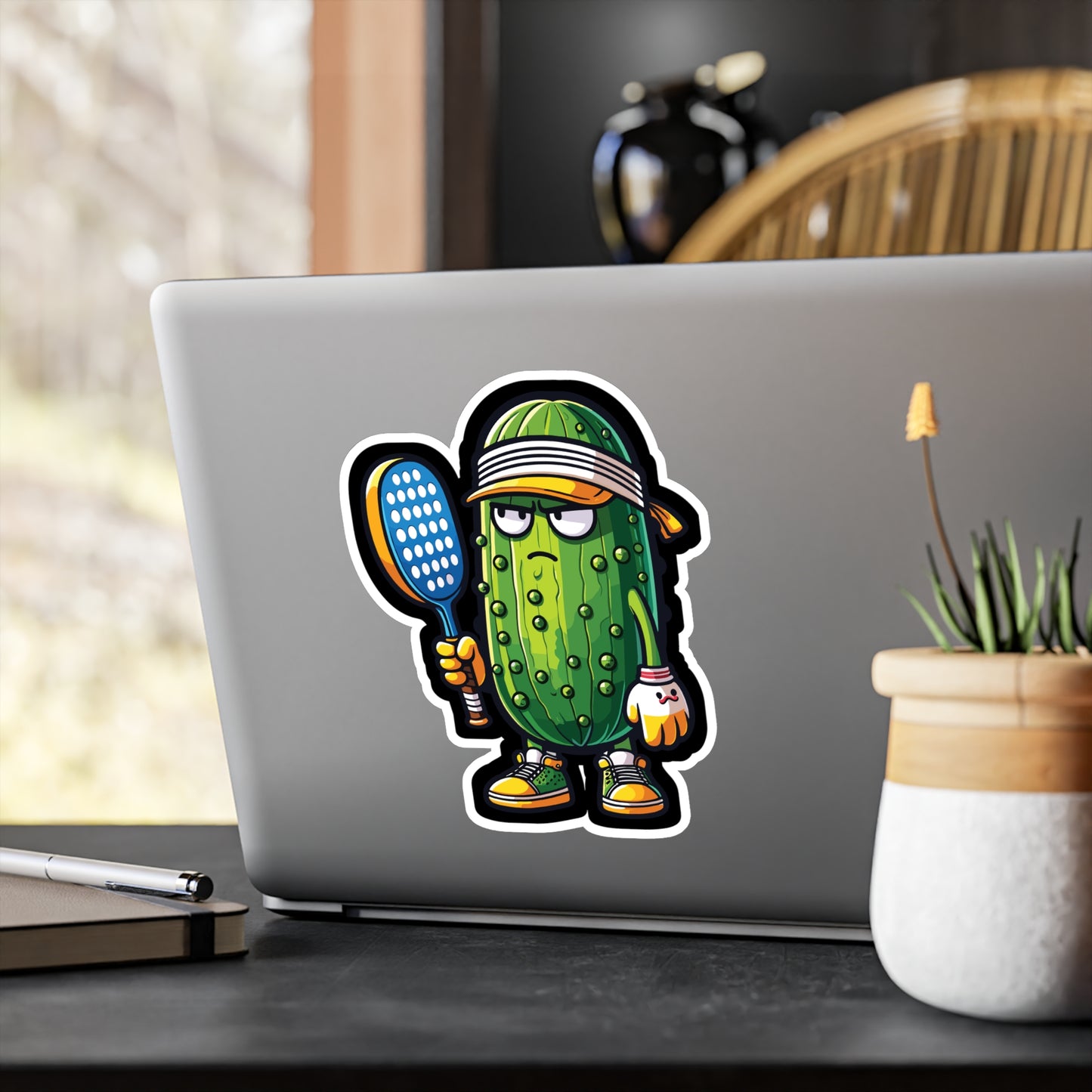Cucumber Pickleball Player - Pickleball Sticker for Laptop Sticker. Water Bottle Sticker, Vinyl Dink Decal - Pickleball Gift