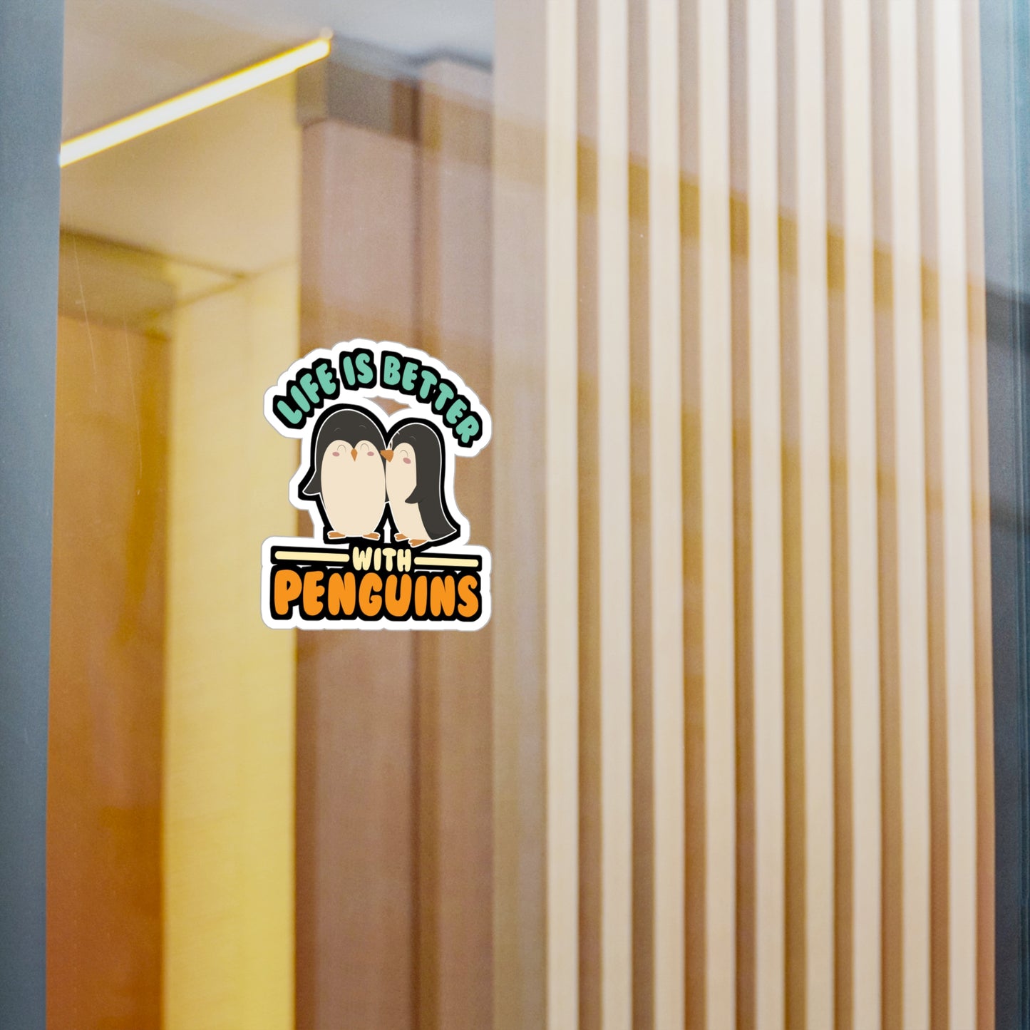 Life Is Better With Penguins - Penguin Sticker for Laptop Sticker. Water Bottle Sticker, Vinyl Small Decal - Penguin Gift
