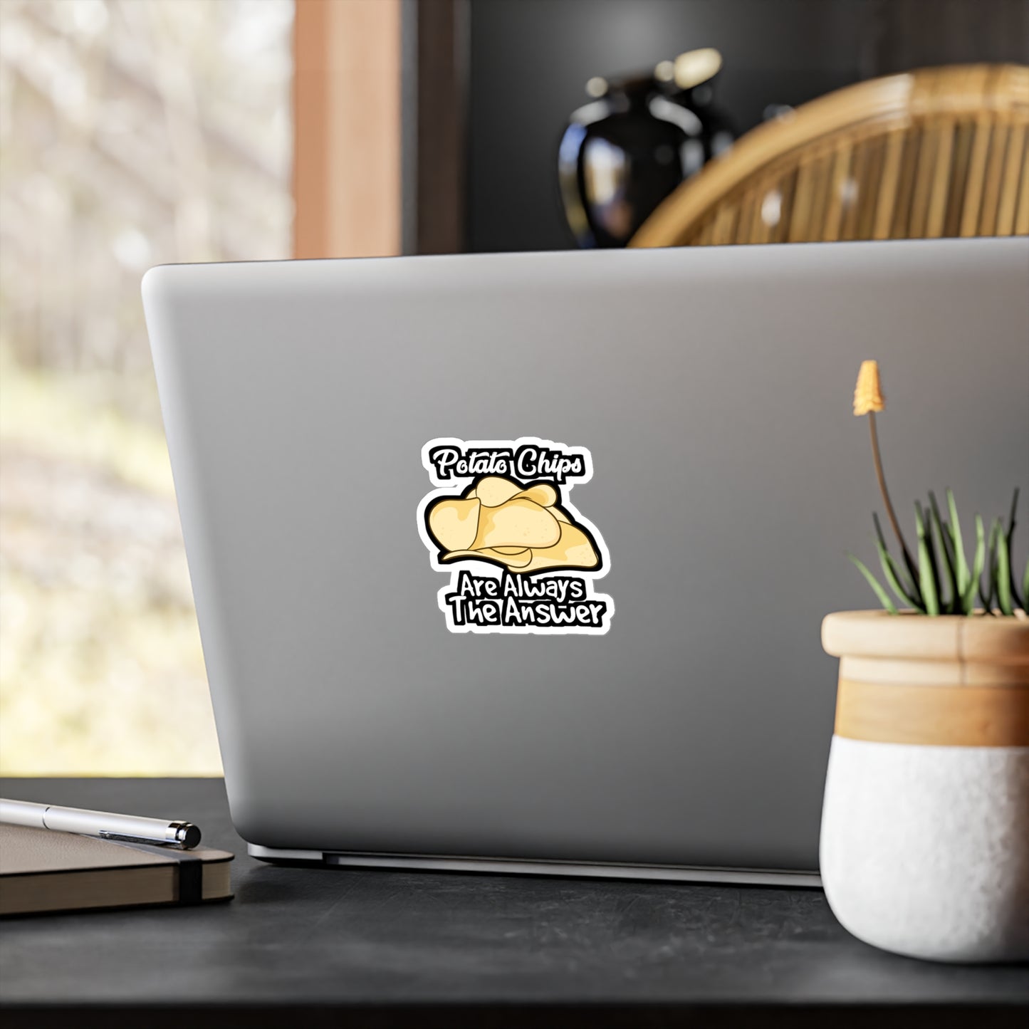 Potato Chips Are Always The Answer - French-fries Sticker for Laptop Sticker. Water Bottle Sticker, Vinyl Potatoes Decal - French-fries Gift