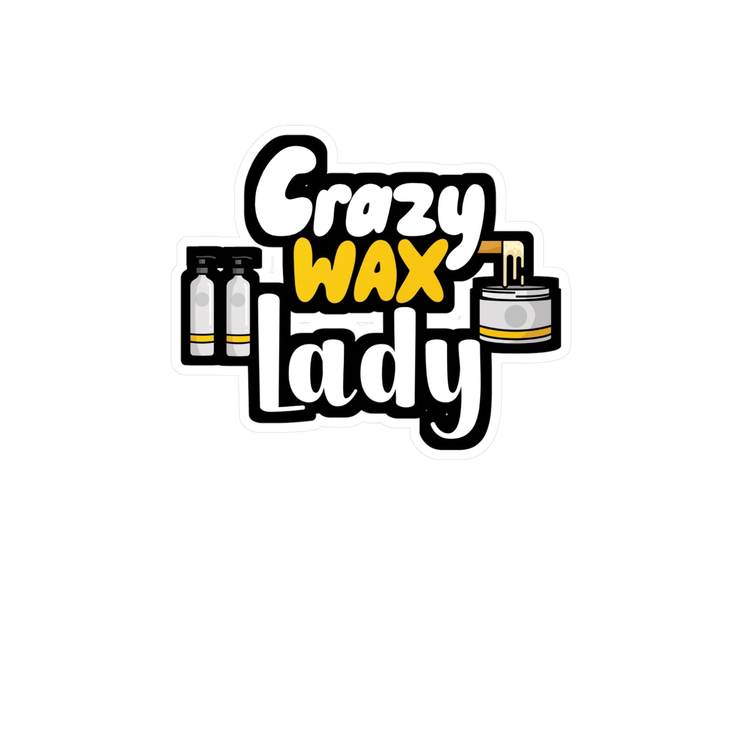 Crazy Wax Lady - Esthetician Sticker for Wall, Laptop, Window, Truck, Car Esthetician Gift Vinyl Skincare Decal Sticker