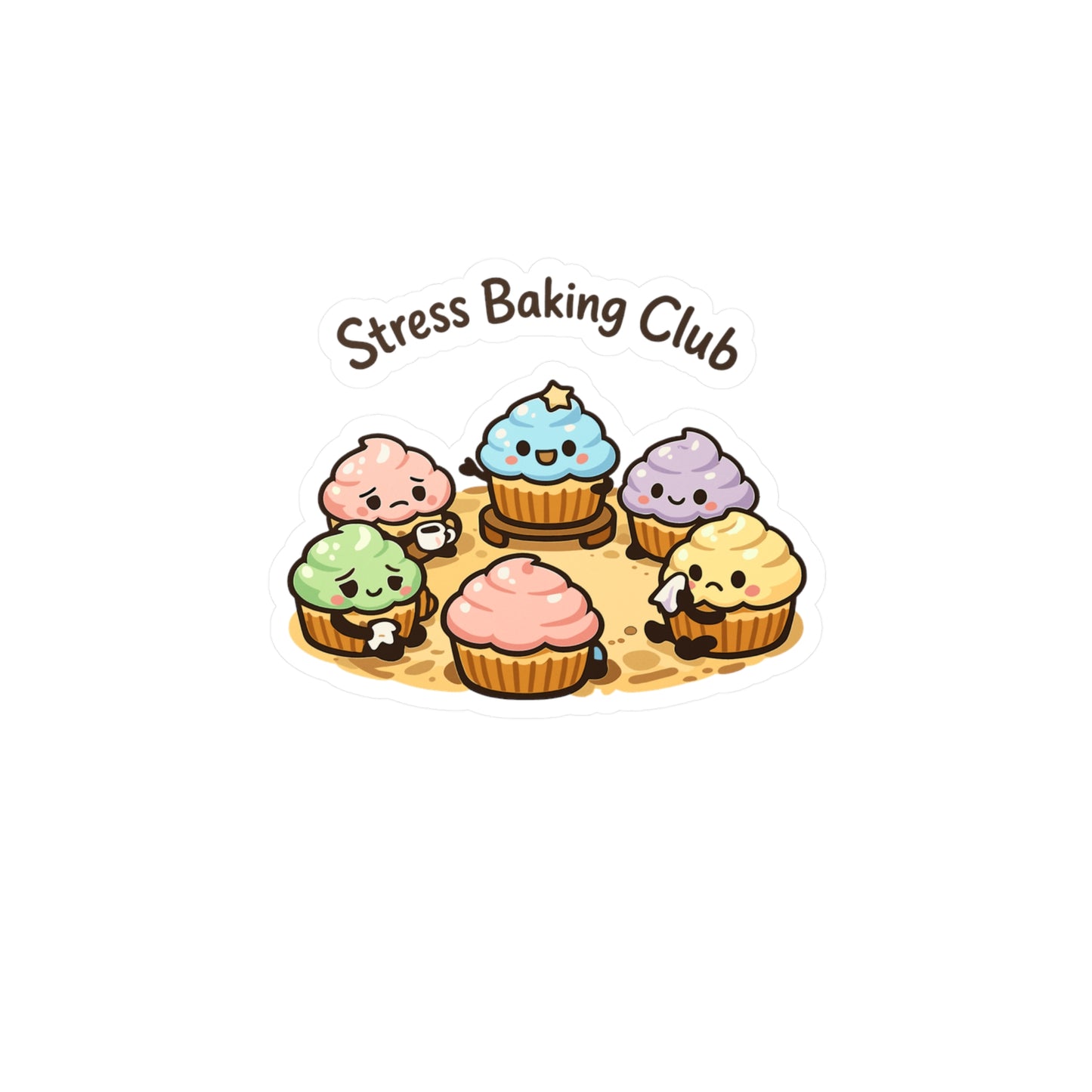 Baking Sticker Stress Baking Club Design Funny Sourdough Baker Decals Waterproof Vinyl for Laptop or Water Bottle