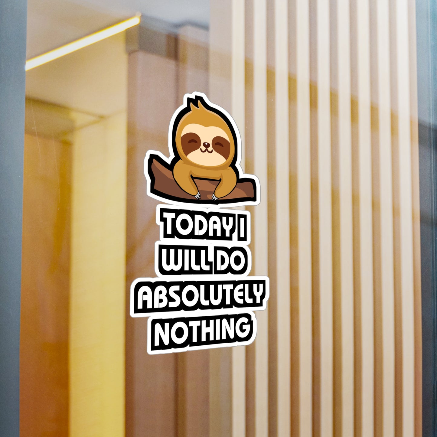 Today i will do absolutely nothing - Sloth Sticker for Laptop Sticker. Water Bottle Sticker, Vinyl Cute Decal - Sloth Gift