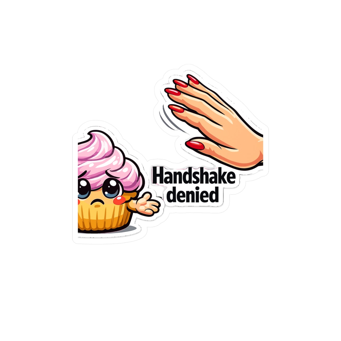Baking Sticker "Handshake Denied" Funny Sourdough Baker Decals Waterproof Vinyl Laptop Water Bottle Sticker