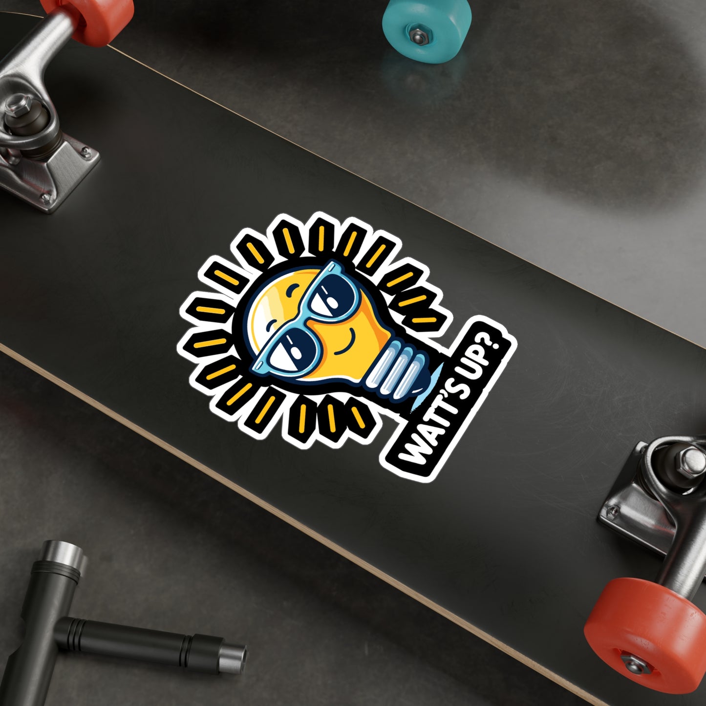 Watt's up - Electrician Sticker for Laptop Sticker. Water Bottle Sticker, Vinyl Stripper Decal - Electrician Gift