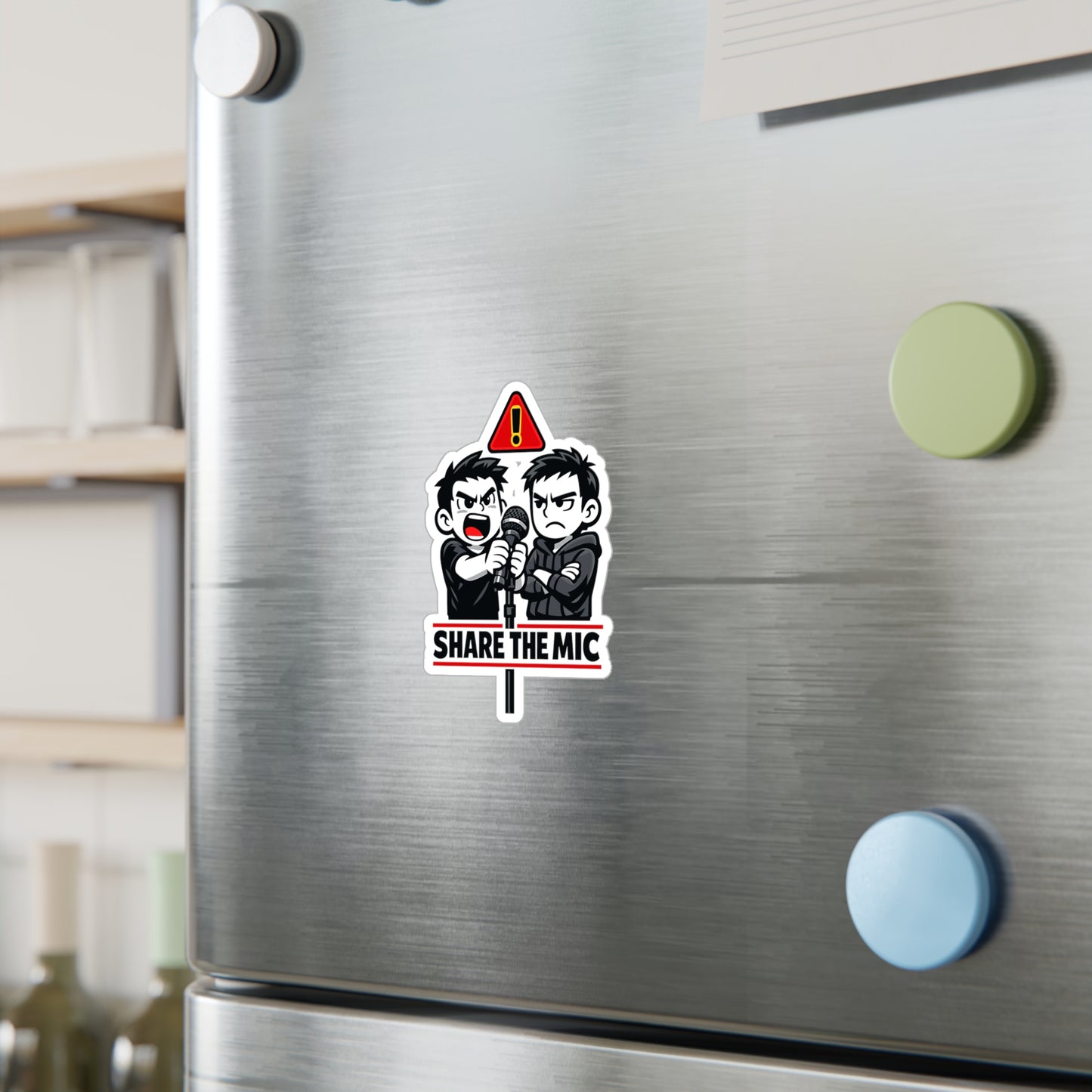 Karaoke Sticker "Share the Mic" Vinyl Decals for Laptop or Water Bottle, Waterproof Music Party Beer Booze Design