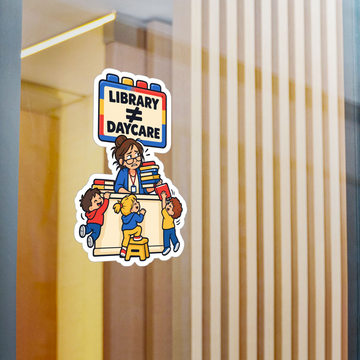 Librarian Sticker, Library ≠ Daycare Design with Fabulous Magical Unicorn Decals for Laptop or Water Bottle