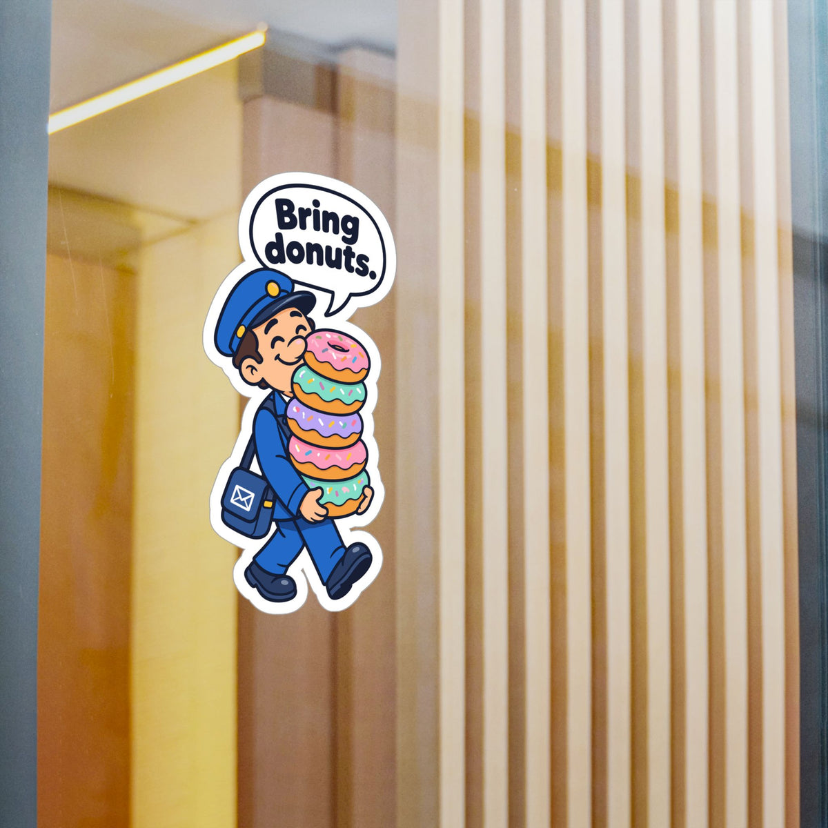 Postal Worker Sticker – Bring Donuts Funny Rural Carrier Mailbox Decals for Laptop, Water Bottle, Waterproof Vinyl